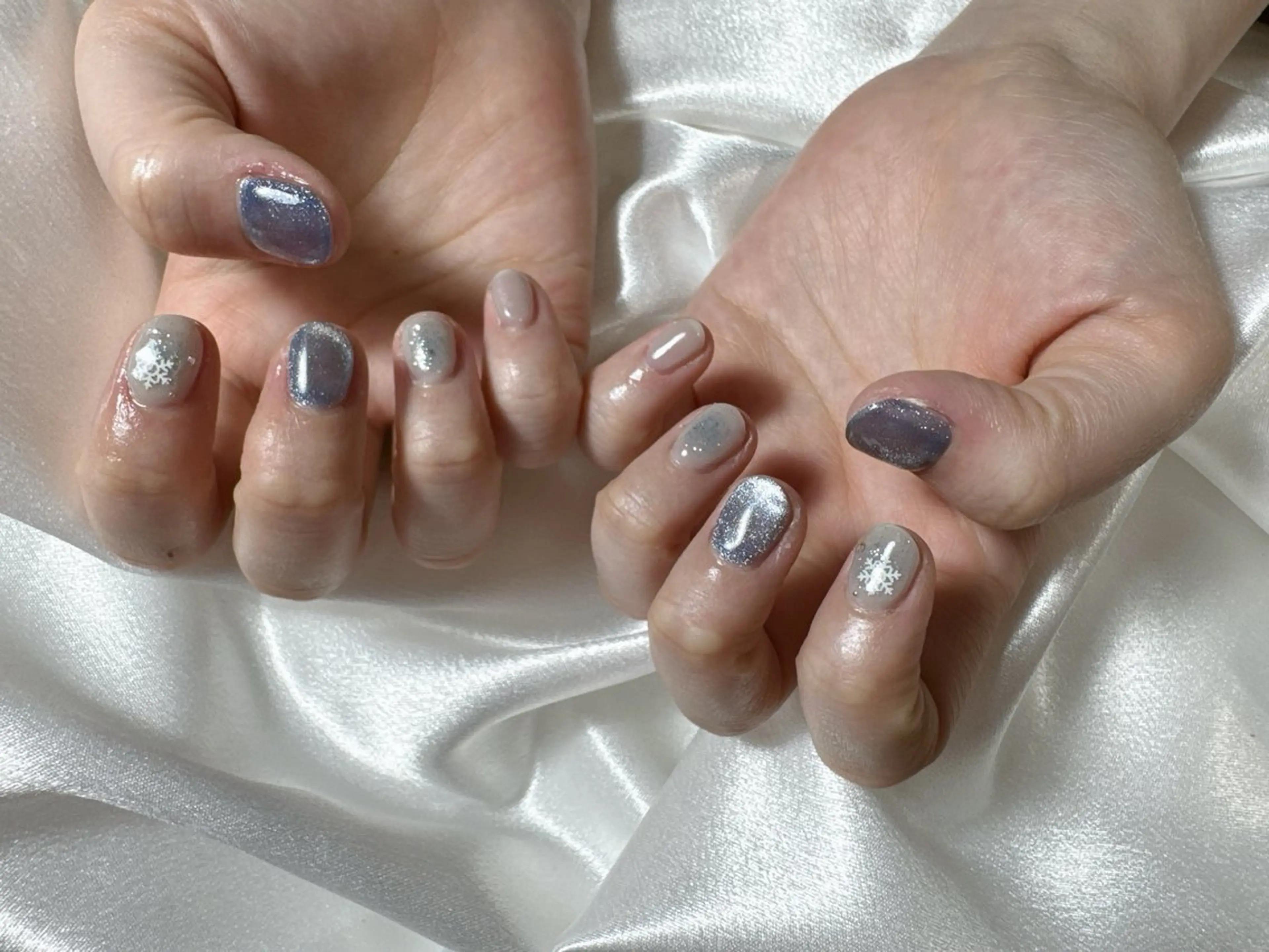 ネイル オーロラネイル フットネイル フレンチネイル ジェルネイル ハート ハンドネイル kikinail 溝の口のネイルデザイン