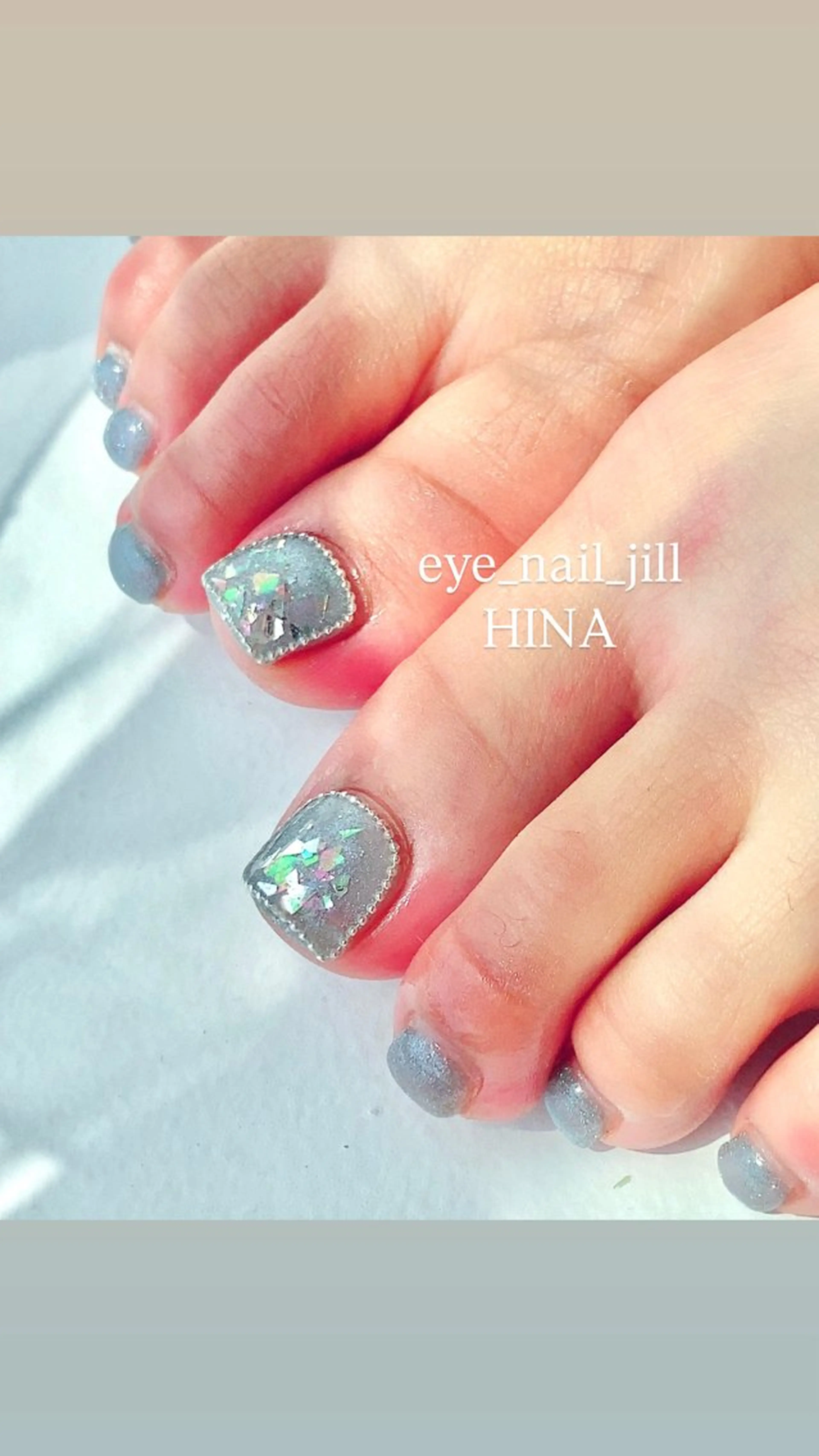 ネイル キラキラネイル 水色 🎀JILL HINA🎀のネイルデザイン