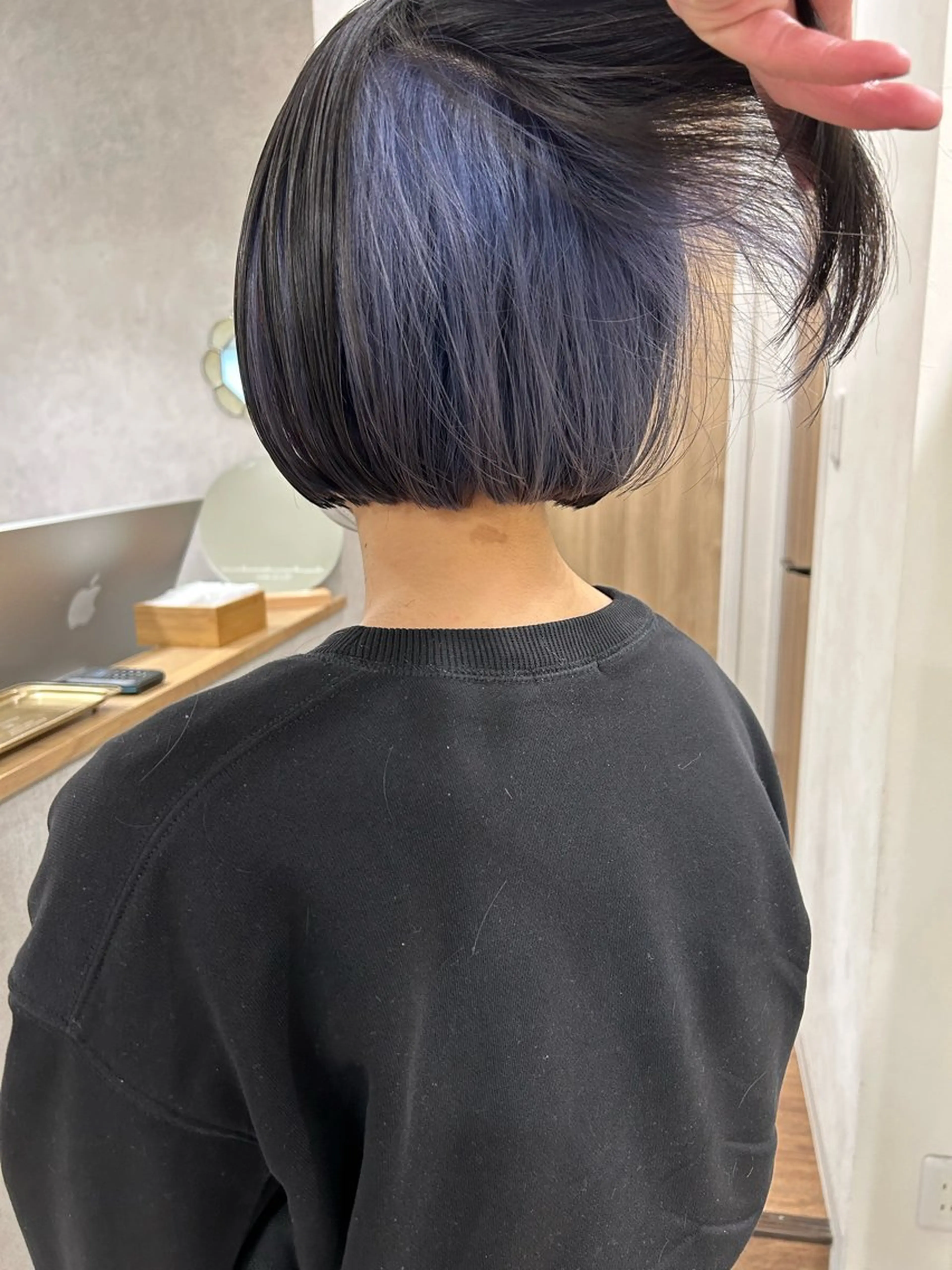 ショート カラー 切りっぱなしボブ ブリーチ インナーカラー ラベンダーカラー パープルカラー カット ヘアカラー ボブ/ハイトーン 立川loose 下田のヘアスタイル