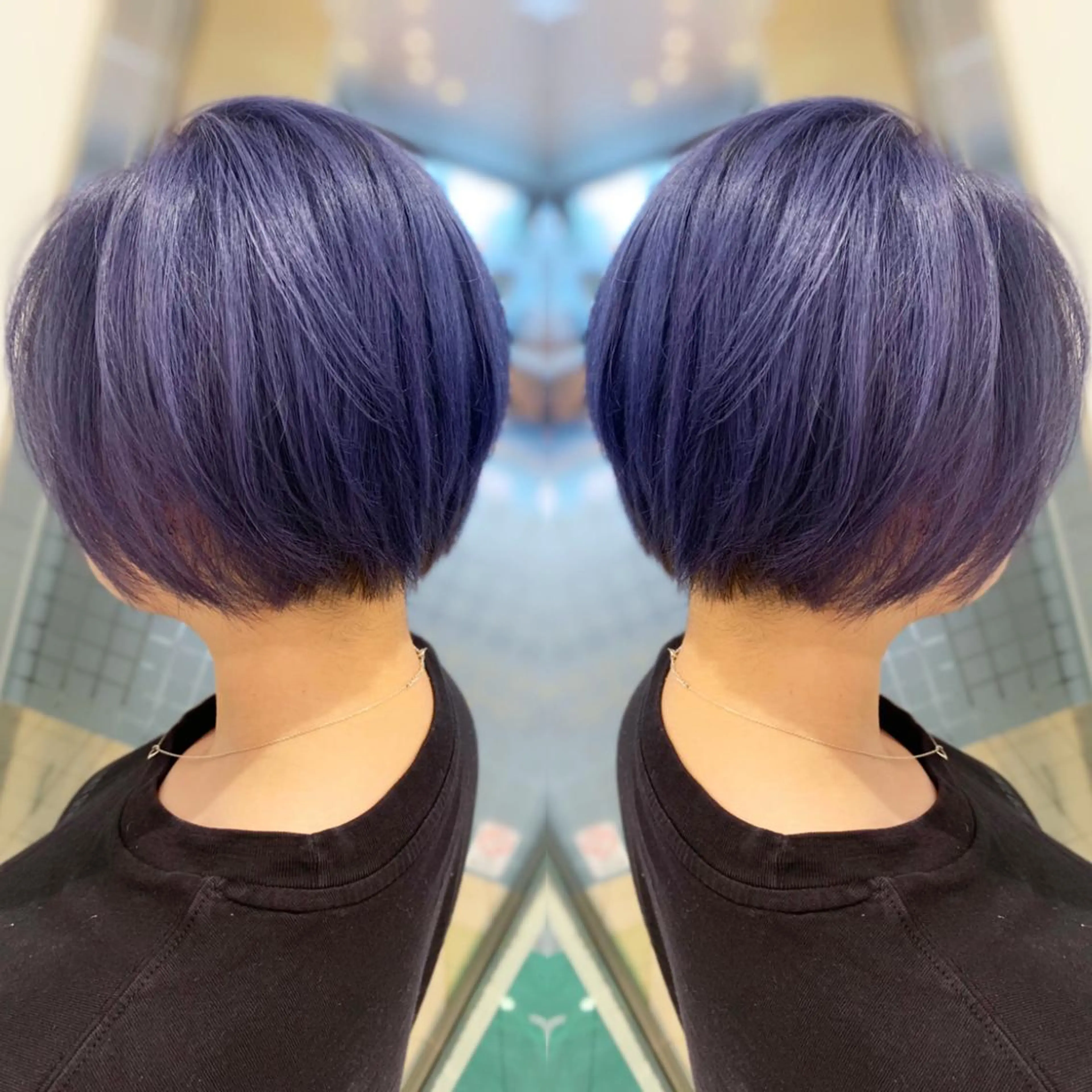 ショート カラー ブルーカラー ブルージュ N° jillva ♦️川端裕司♦️のヘアスタイル