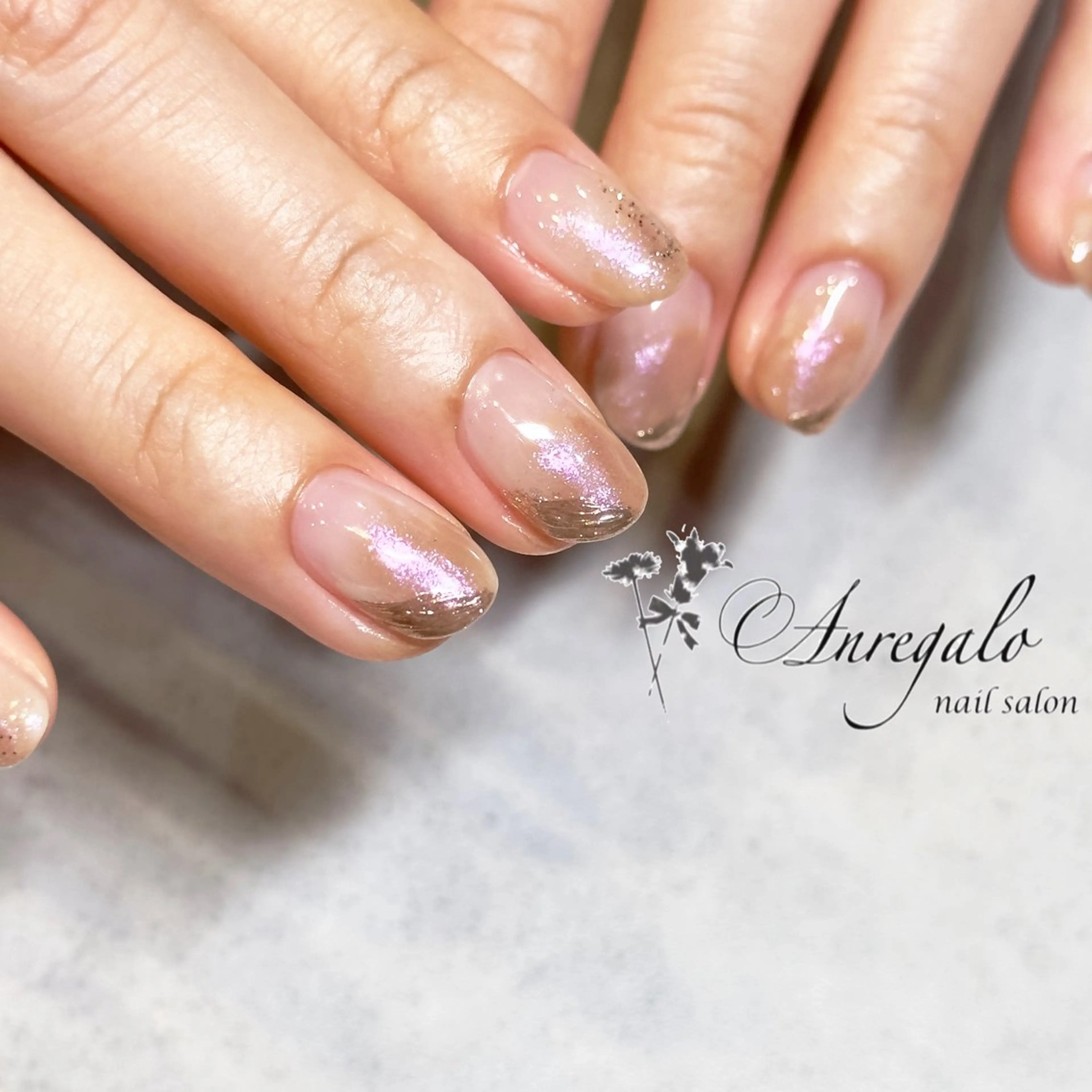ネイル ジェルネイル ニュアンスネイル オフィスネイル パラジェル 春ネイル nail salon Anregalo《アンレガロ》所属・橋本 麻未のネイルデザイン