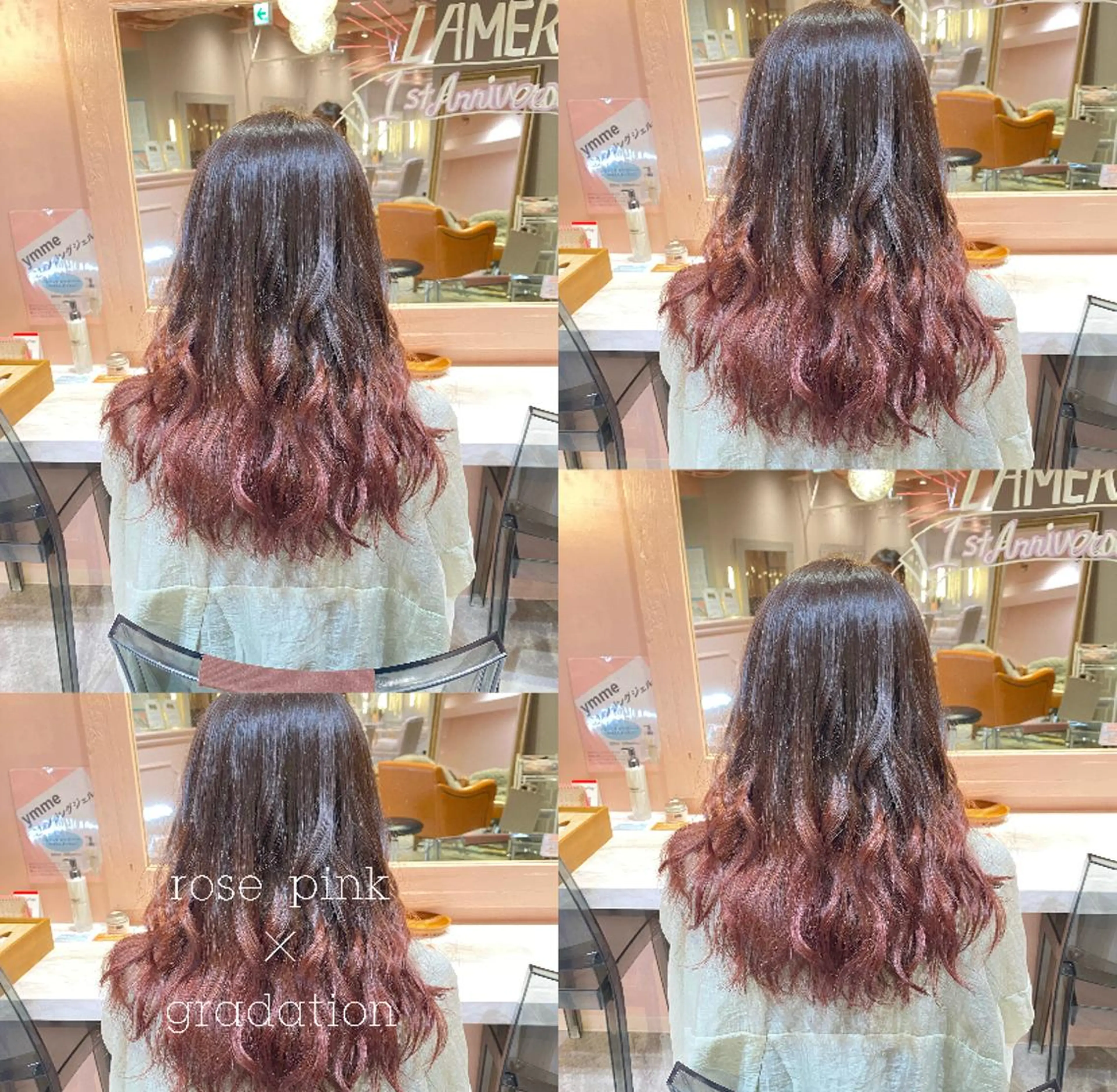 セミロング カラー パーマ ヘアアレンジ キッズ グラデーションカラー ピンクカラー RIYA❤︎ Aujuaソムリエのヘアスタイル