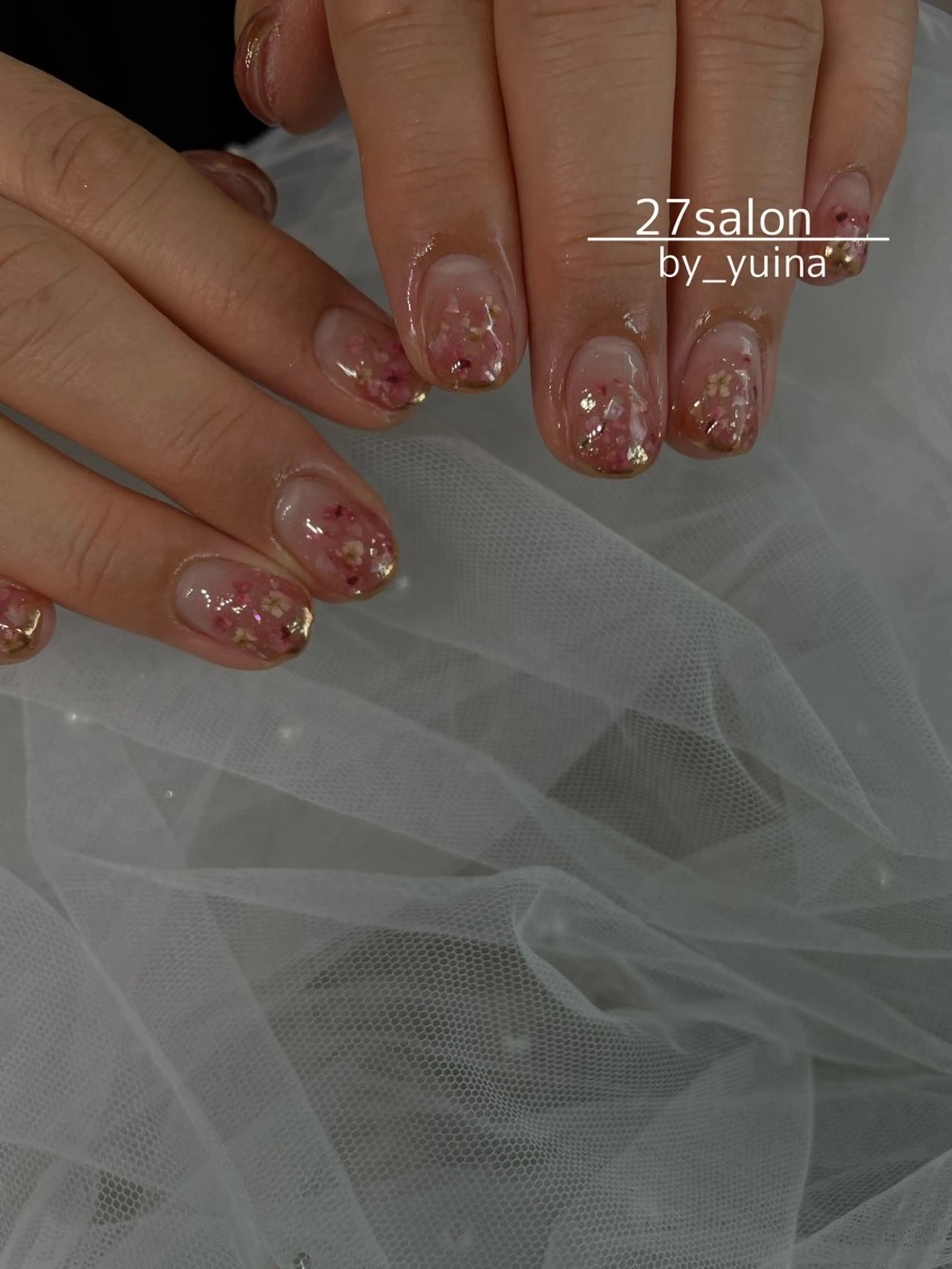 ネイル グラデーション ピンク ハンドネイル 27salon yuinaのネイルデザイン