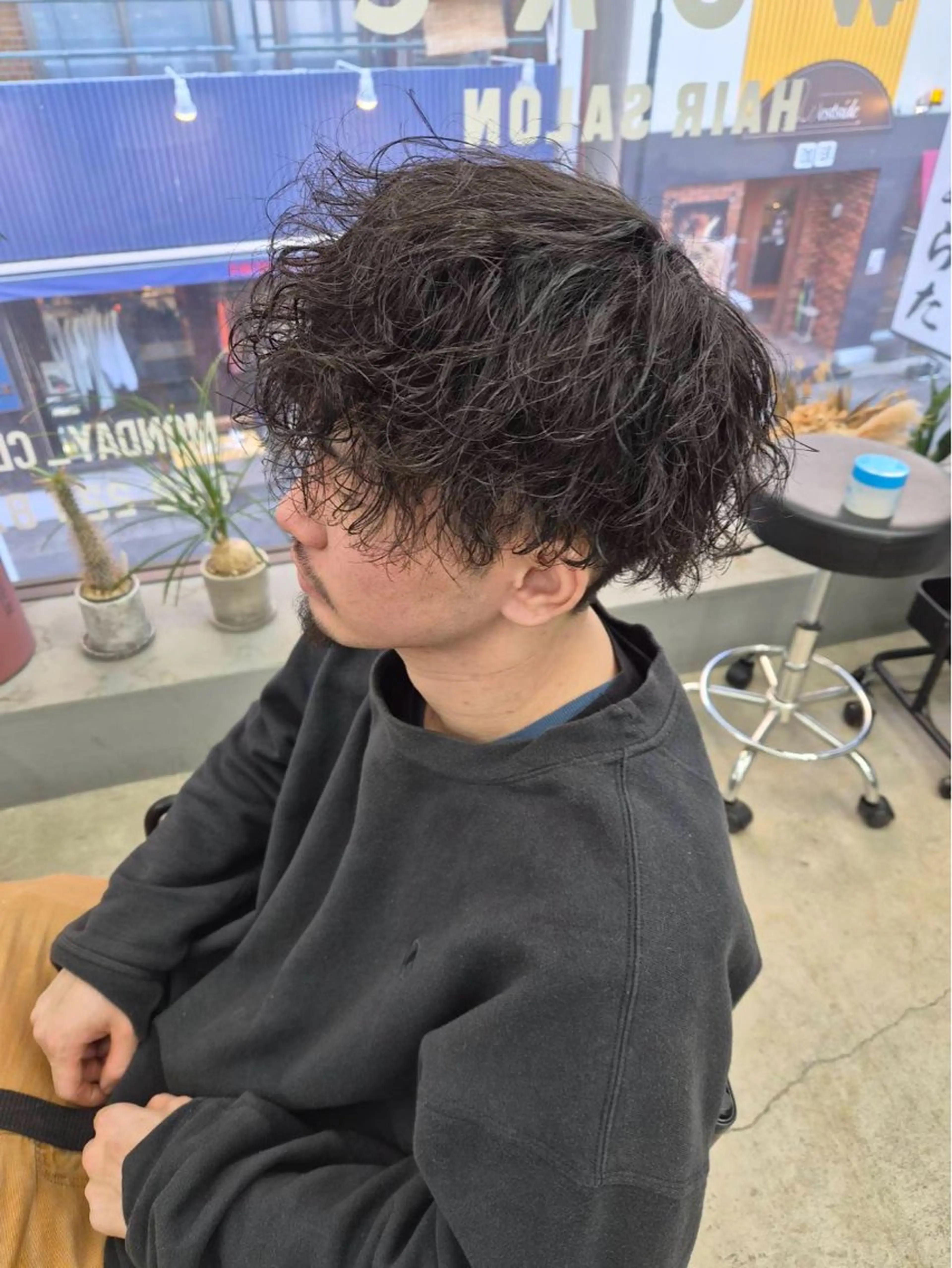 ショート パーマ メンズ カット パーマ メンズ専門サロン wokeのヘアスタイル