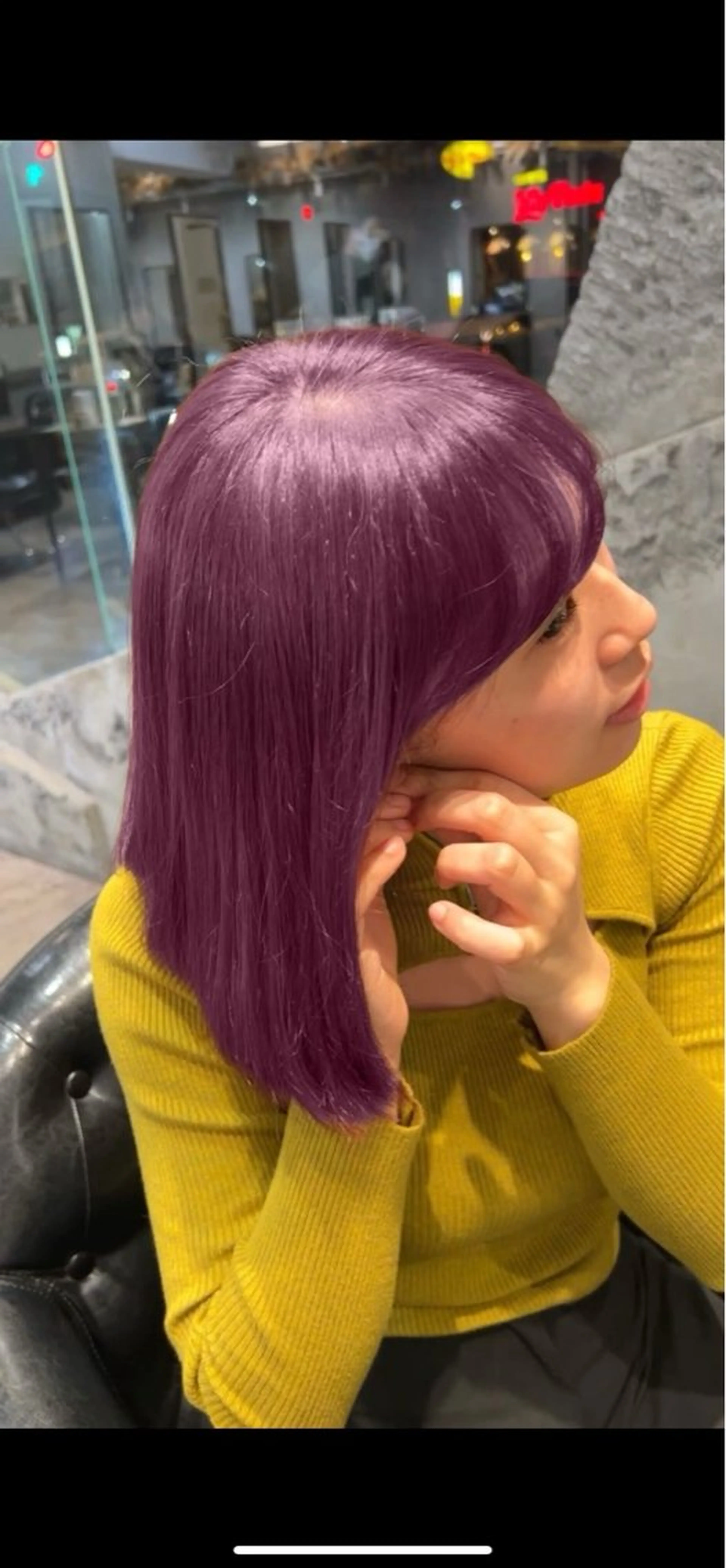 ミディアム ヘアカラー 韓国×艶ハイトーンが ✨絶対可愛い✨七夏海のヘアスタイル