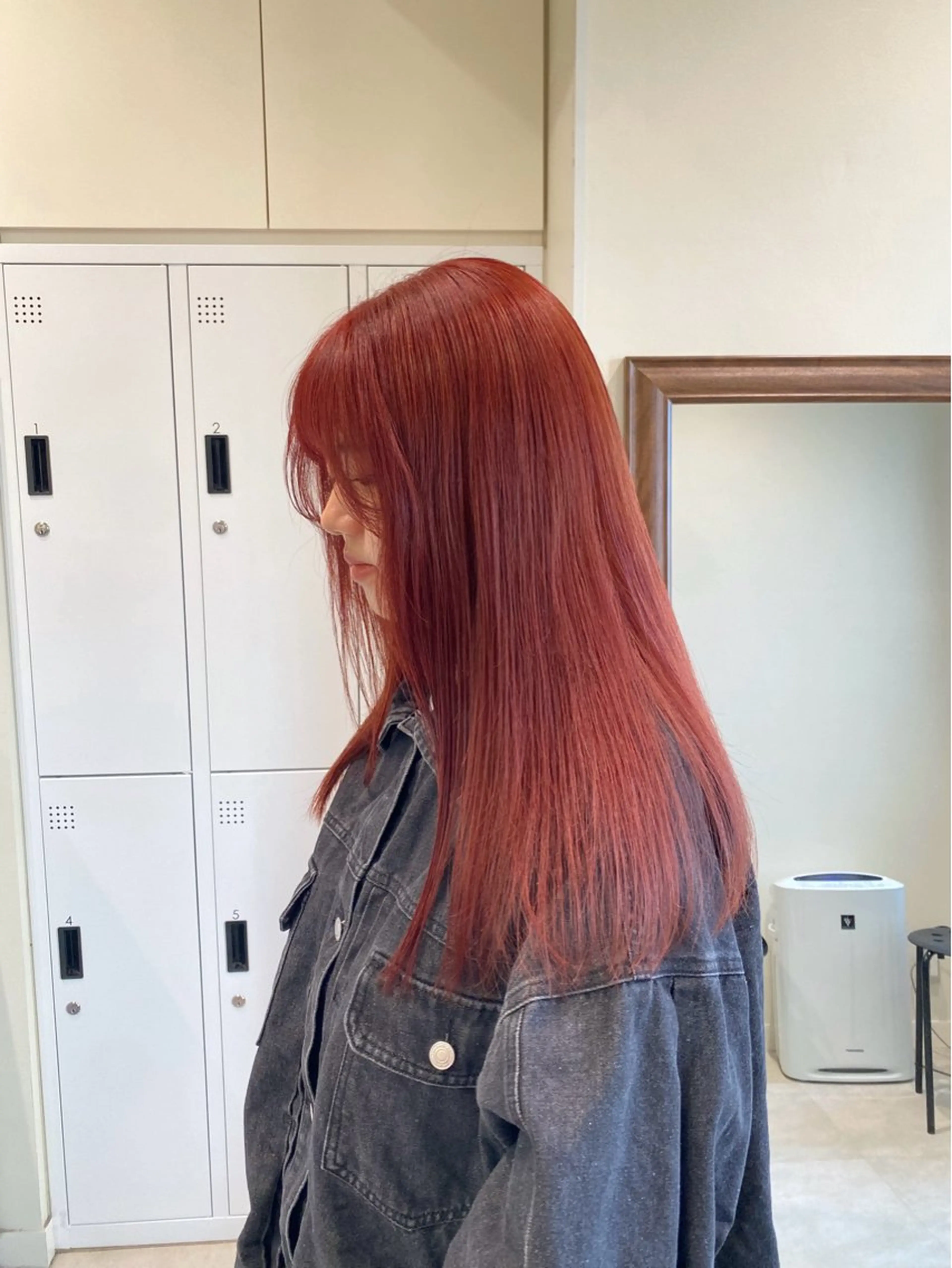 ロング カラー オレンジ レッドカラー 暖色カラー /ヘアアレンジ/花鈴のヘアスタイル