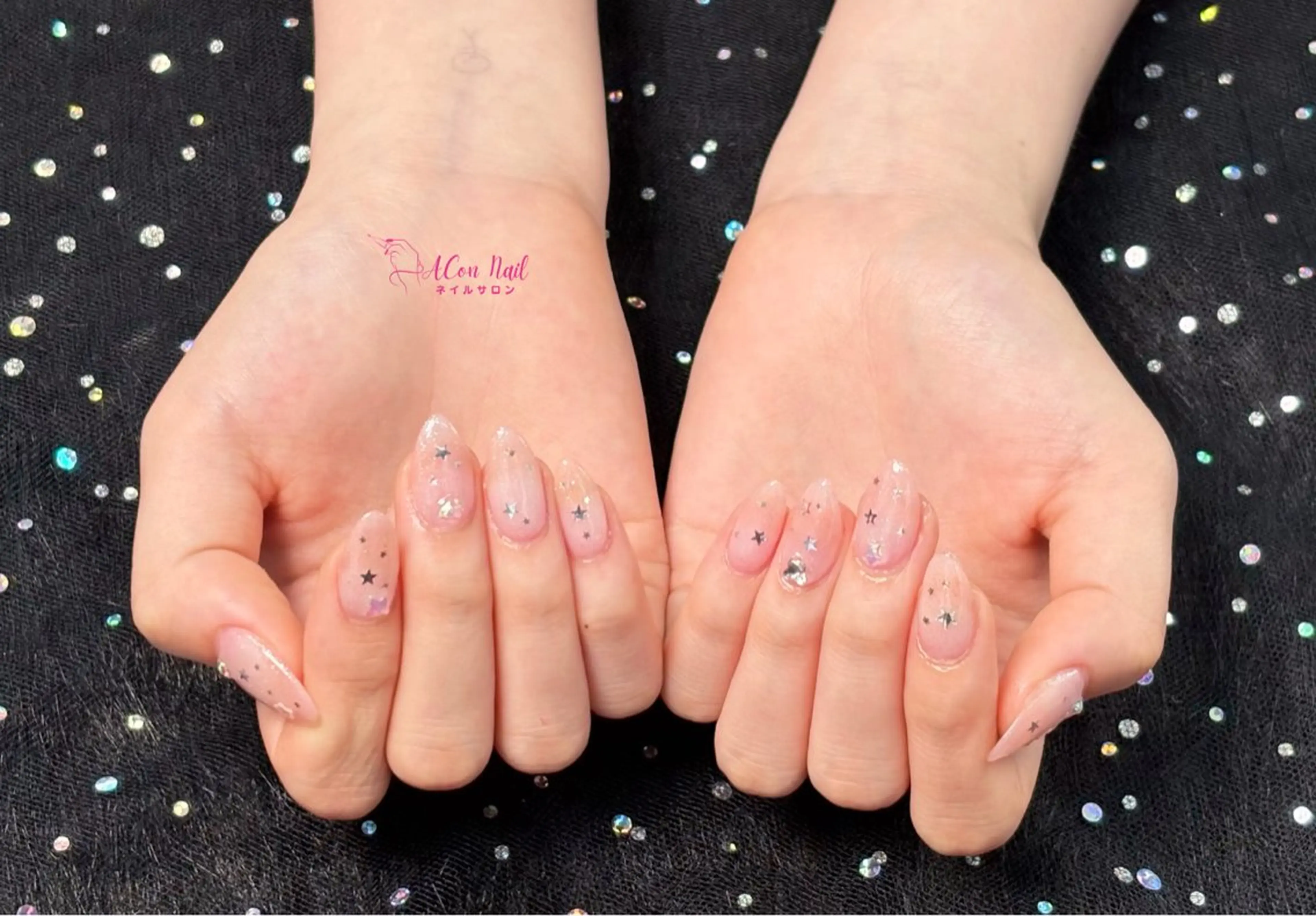 ネイル 桜ネイル 長さ出し フラワーネイル フレンチネイル ジェルネイル ハンドネイル AConNailSalon所属・ACon NailSalonのネイルデザイン