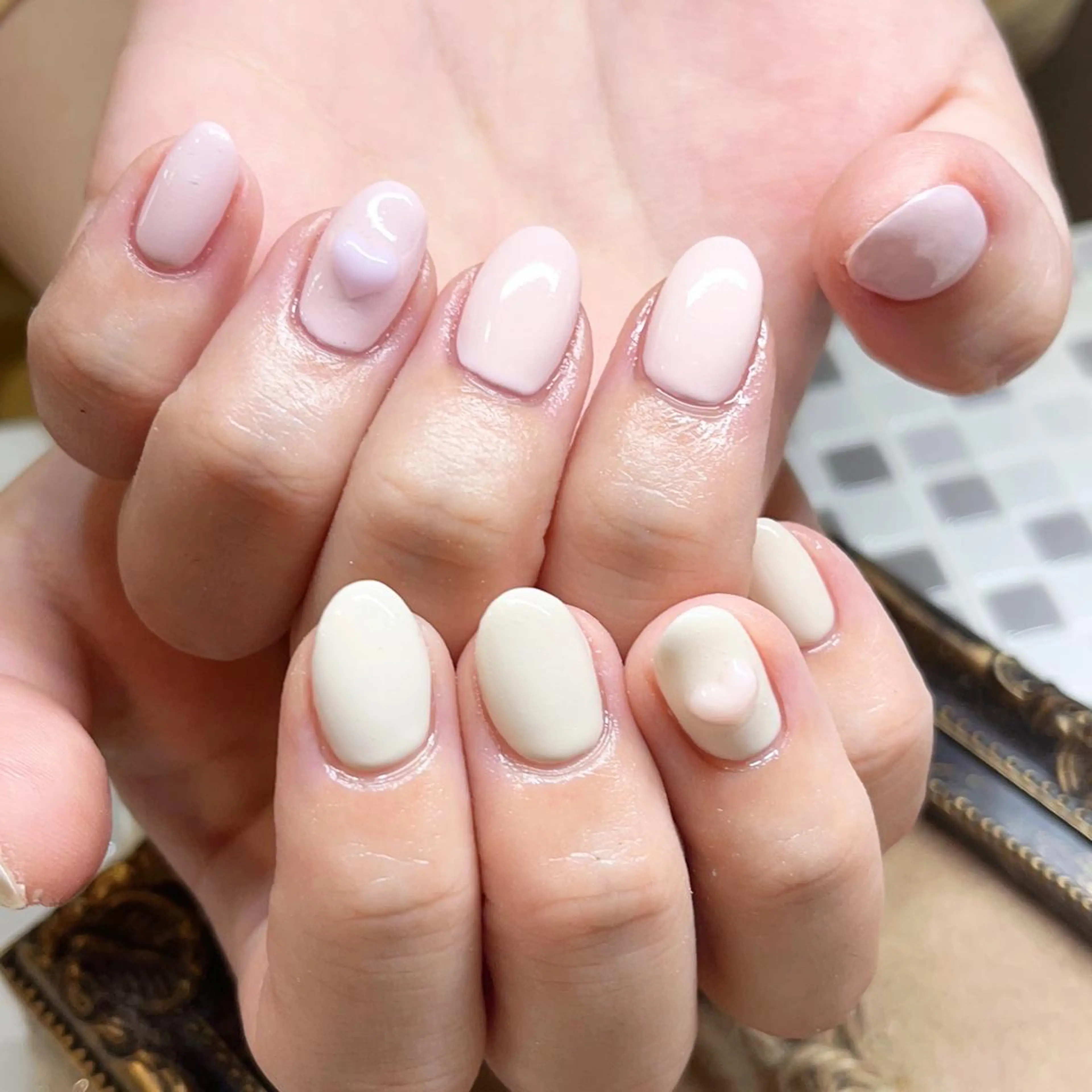 ネイル ハート ワンカラーネイル ♡Nailist yui♡のネイルデザイン