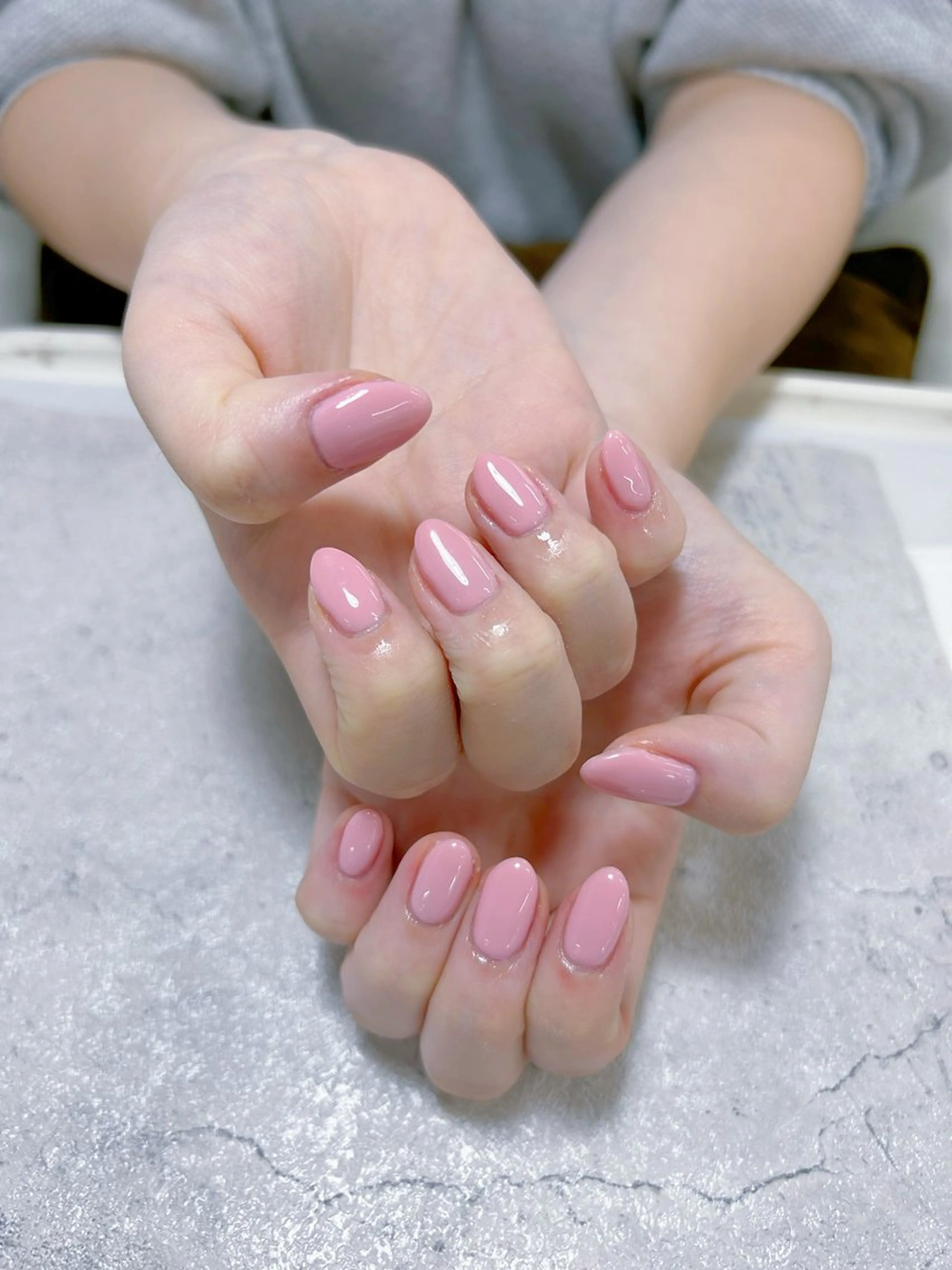 ネイル ジェルネイル ワンカラーネイル ピンク MAXKELLY MAIのネイルデザイン