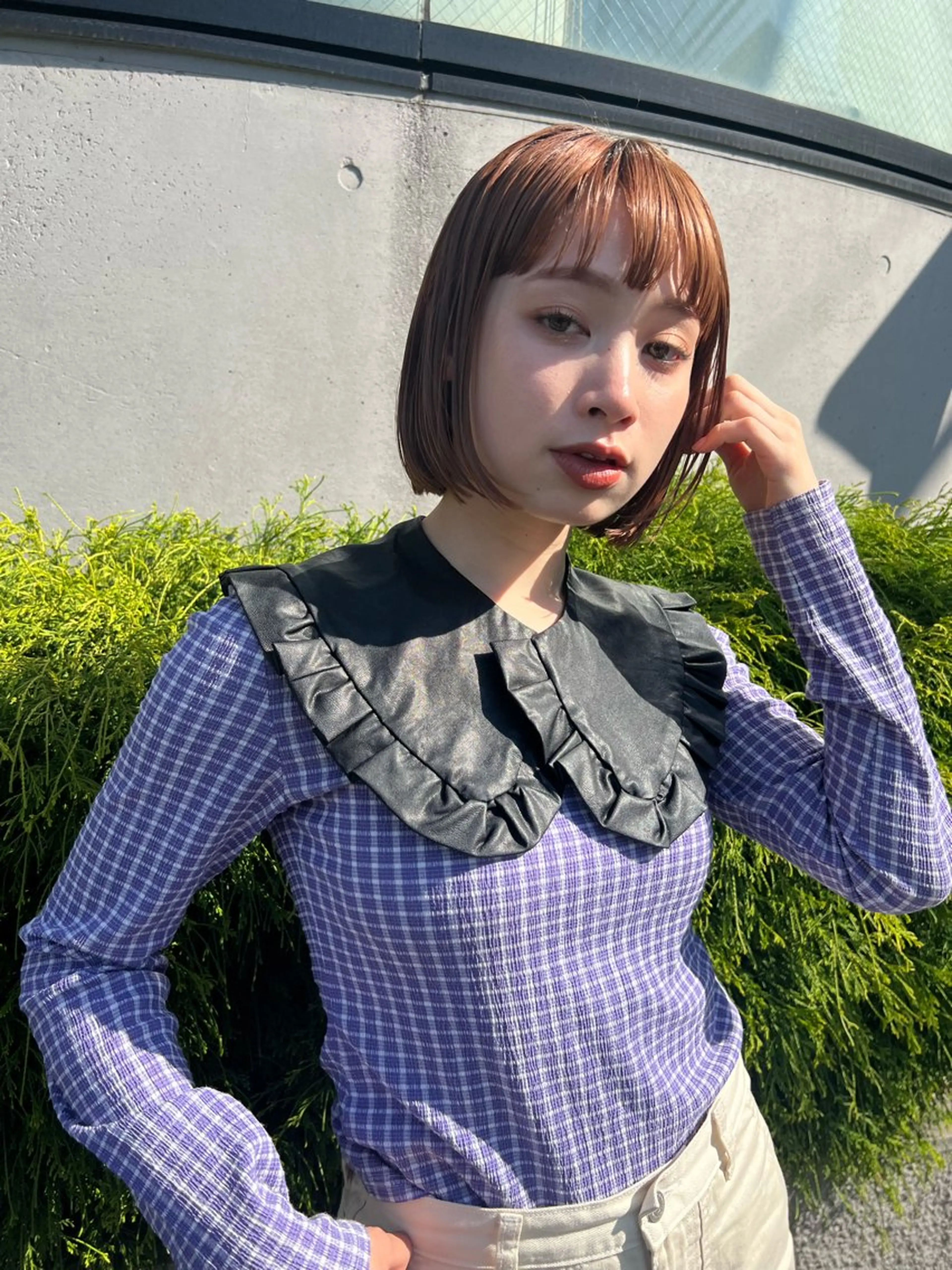 ミディアム ミディアムパーマ アッシュ ケアカラー ボブ デザインカット カット ヘアカラー トリートメント 🟤TAP🟤 木曳野　金沢店のヘアスタイル