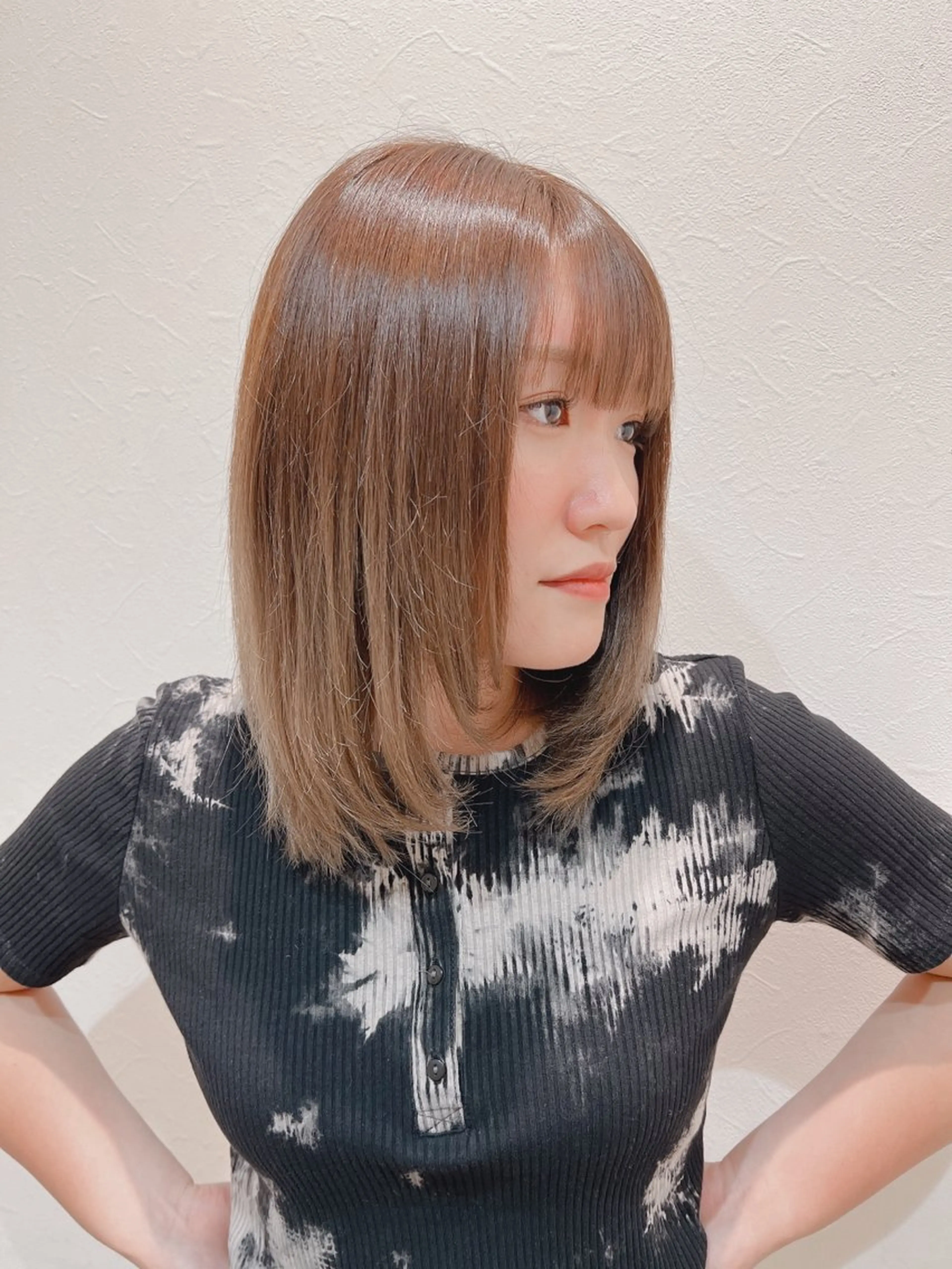 ミディアム カット トリートメント 韓国ヘア🇰🇷 増田夏希のヘアスタイル