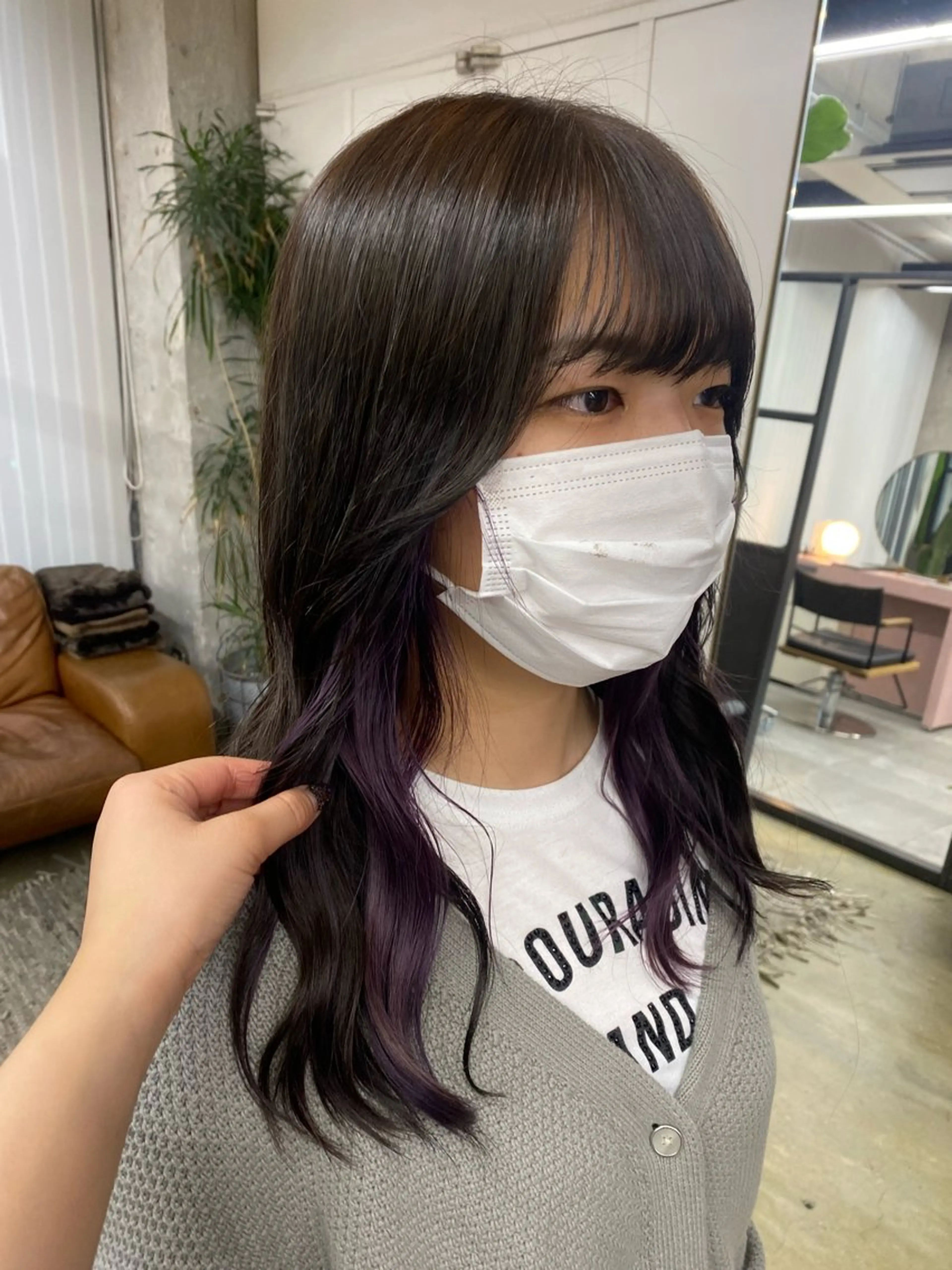 カラー ヘアカラー 暖色カラー/オリーブ /ミニボブ/白柳美空のヘアスタイル