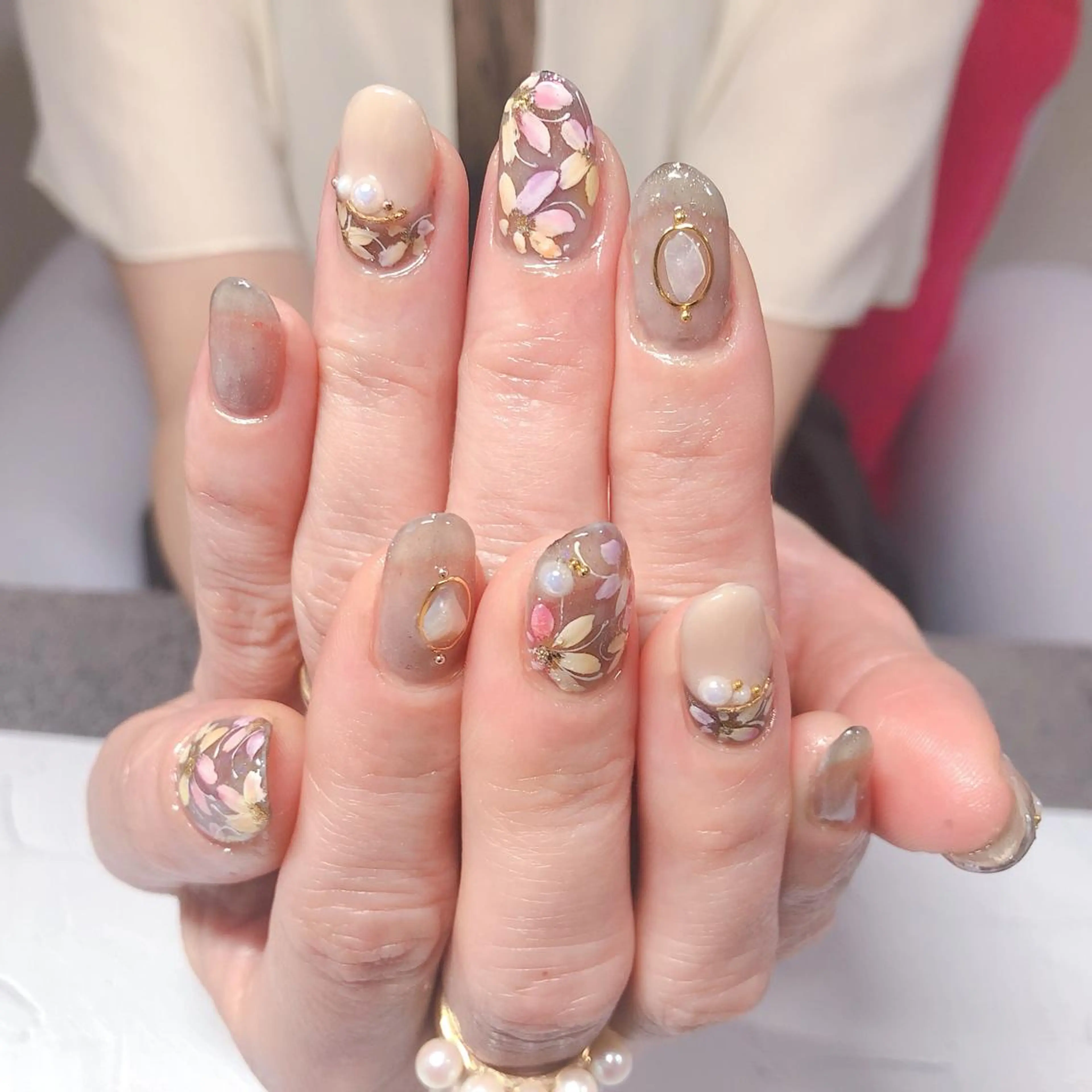 ネイル アートネイル フラワーネイル 奥園 良恵のネイルデザイン