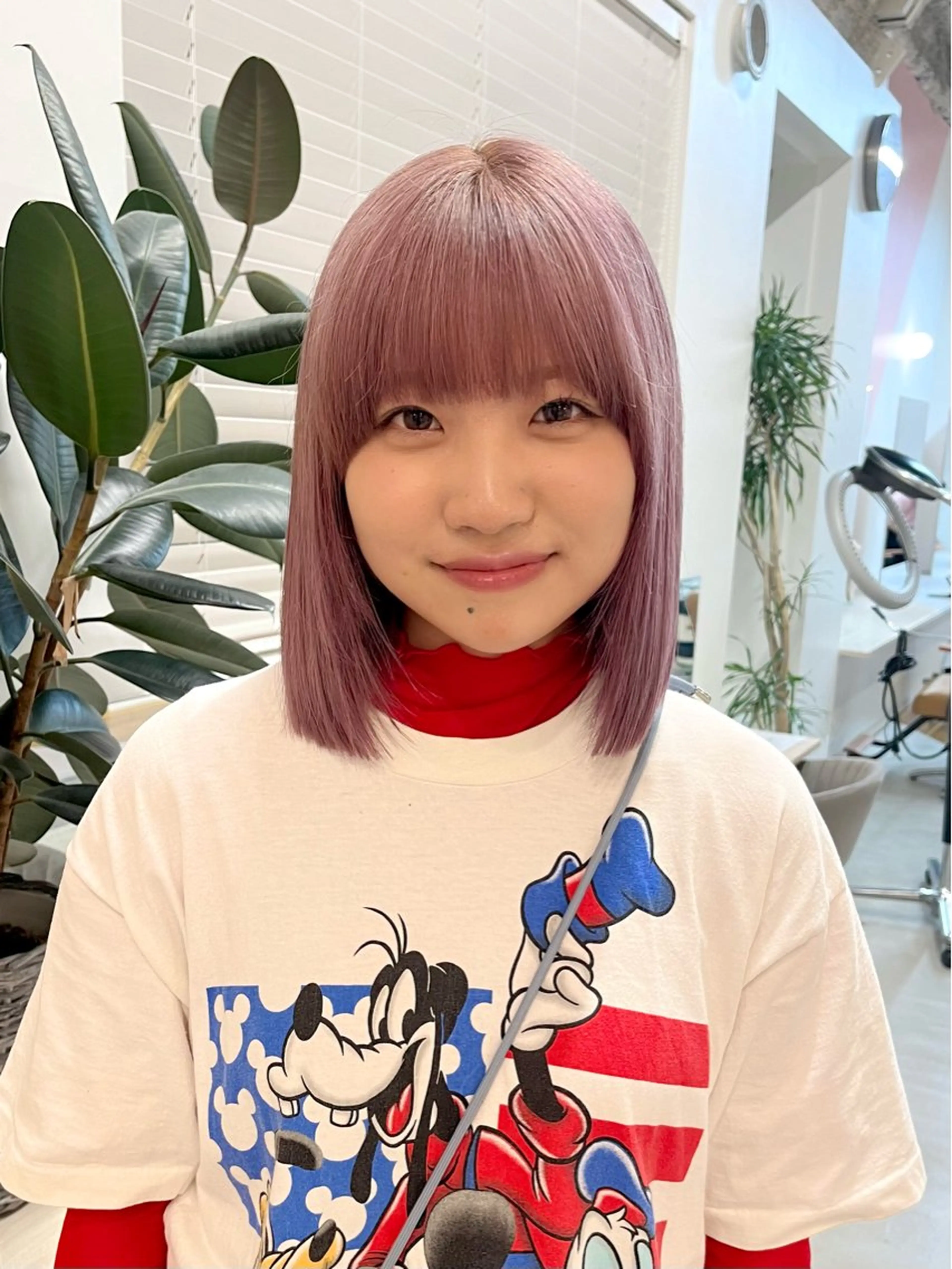 ミディアム カット ヘアカラー トリートメント marino/ カラー/顔周りカットのヘアスタイル