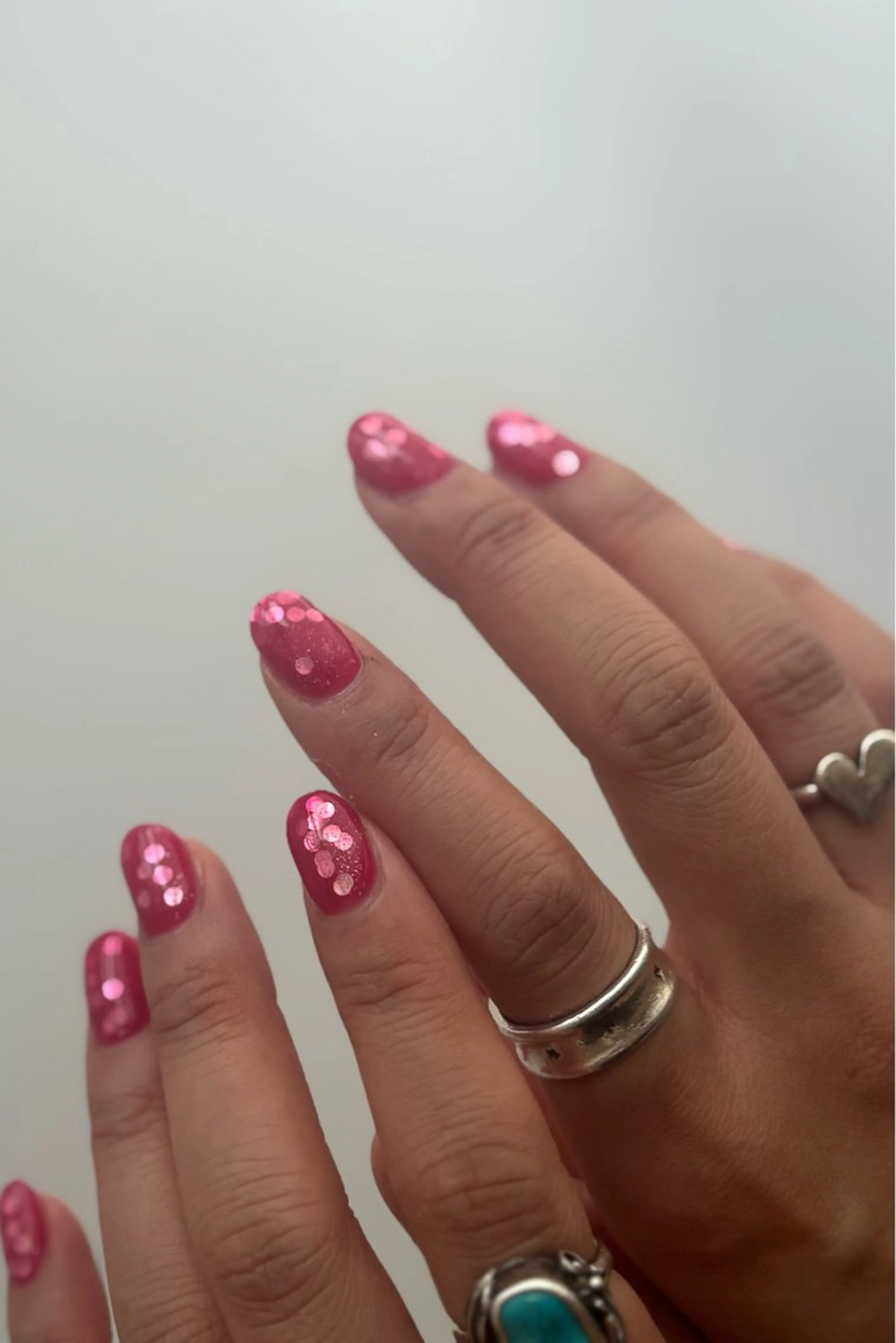 ネイル ホログラムネイル ピンク ハンドネイル Elio所属・Elio 国泰寺のネイルデザイン