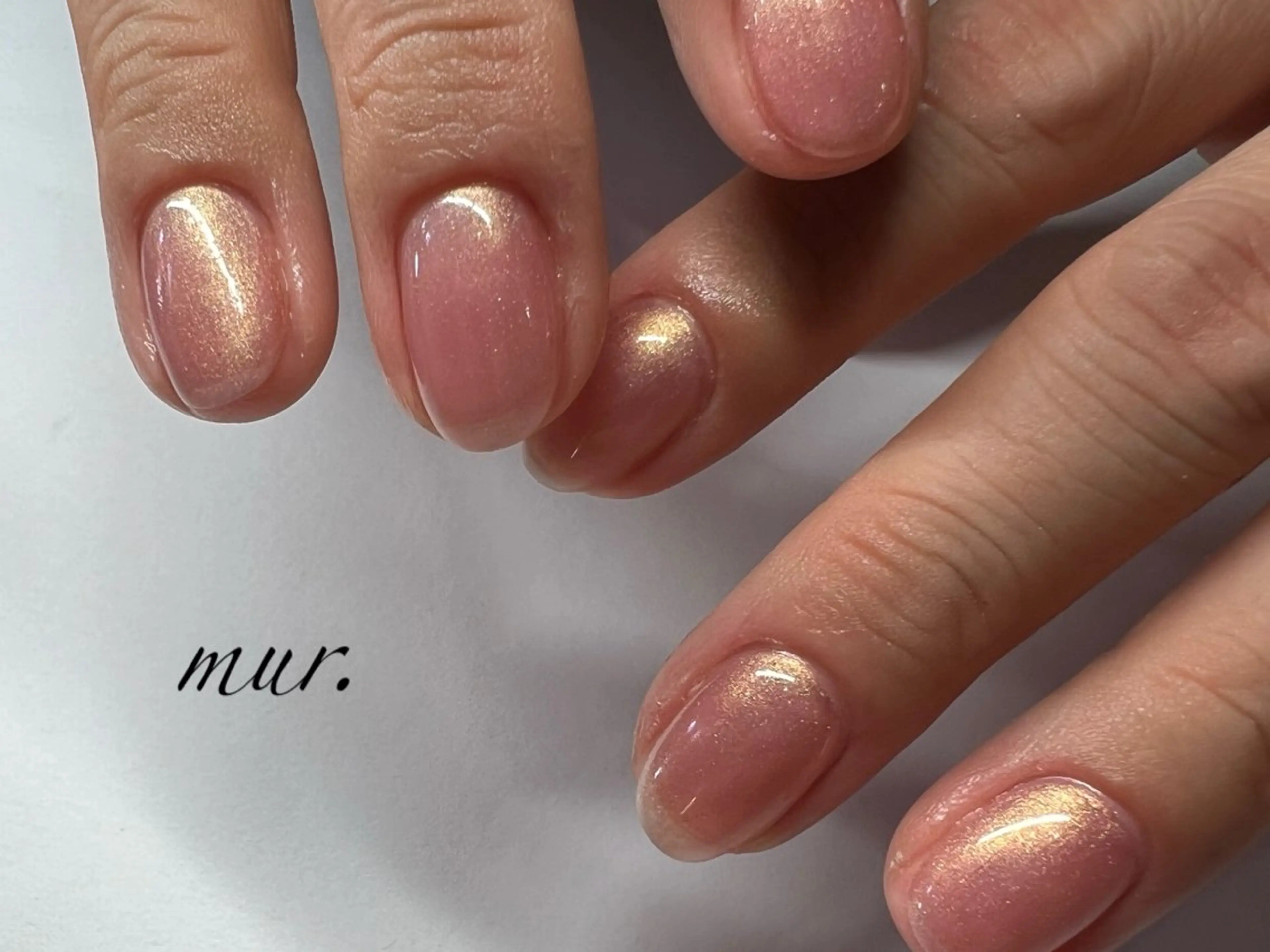 ネイル ジェルネイル ラメ(グリッター) オフィスネイル ワンカラーネイル ピンク nailsalon mur.のネイルデザイン