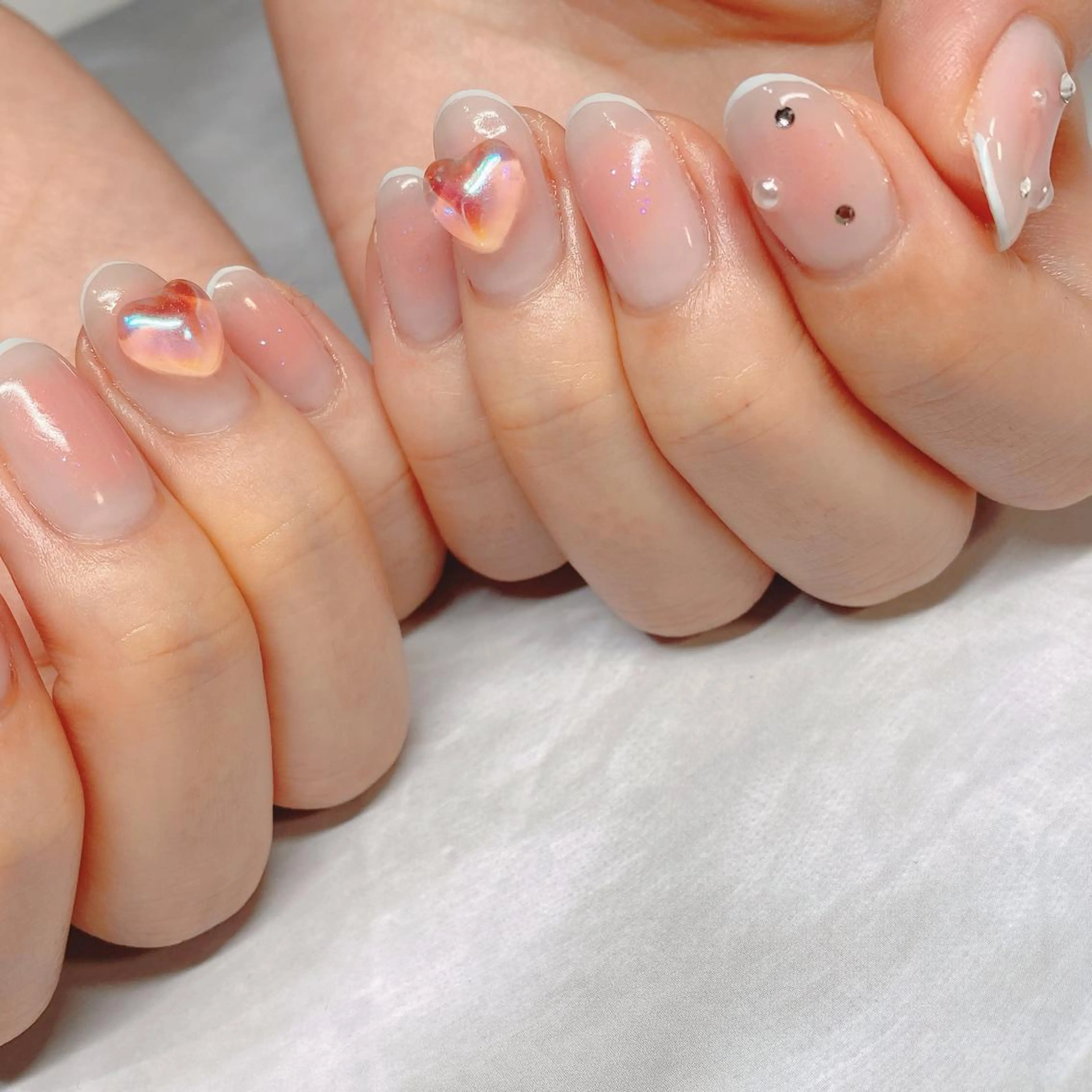 ネイル アートネイル チークネイル ワンホンネイル 大人キレイ 𝑁𝑖𝑥𝑖𝑠のネイルデザイン