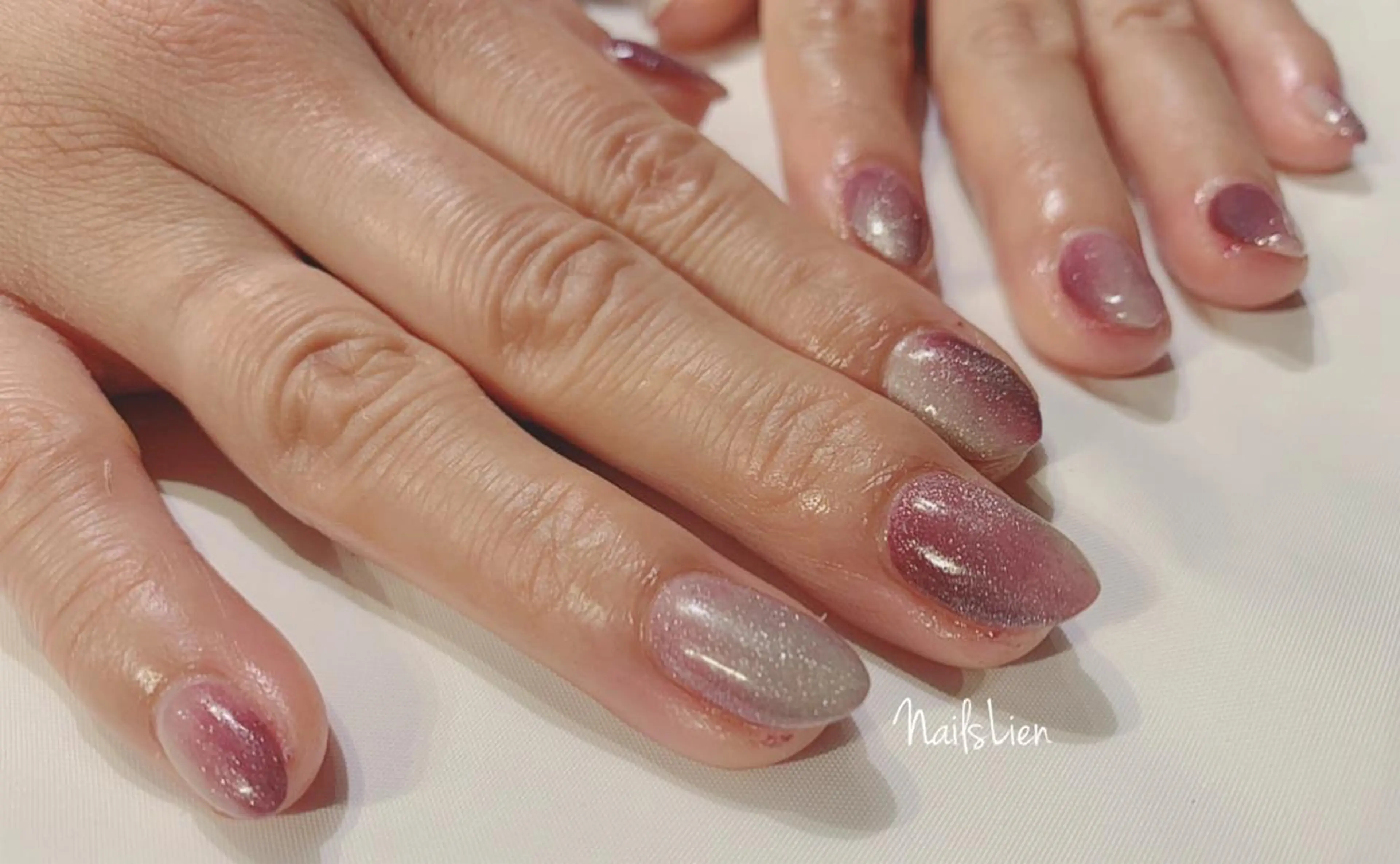 ネイル グラデーション マグネットネイル パープル 冬ネイル studio e n / RiNのネイルデザイン