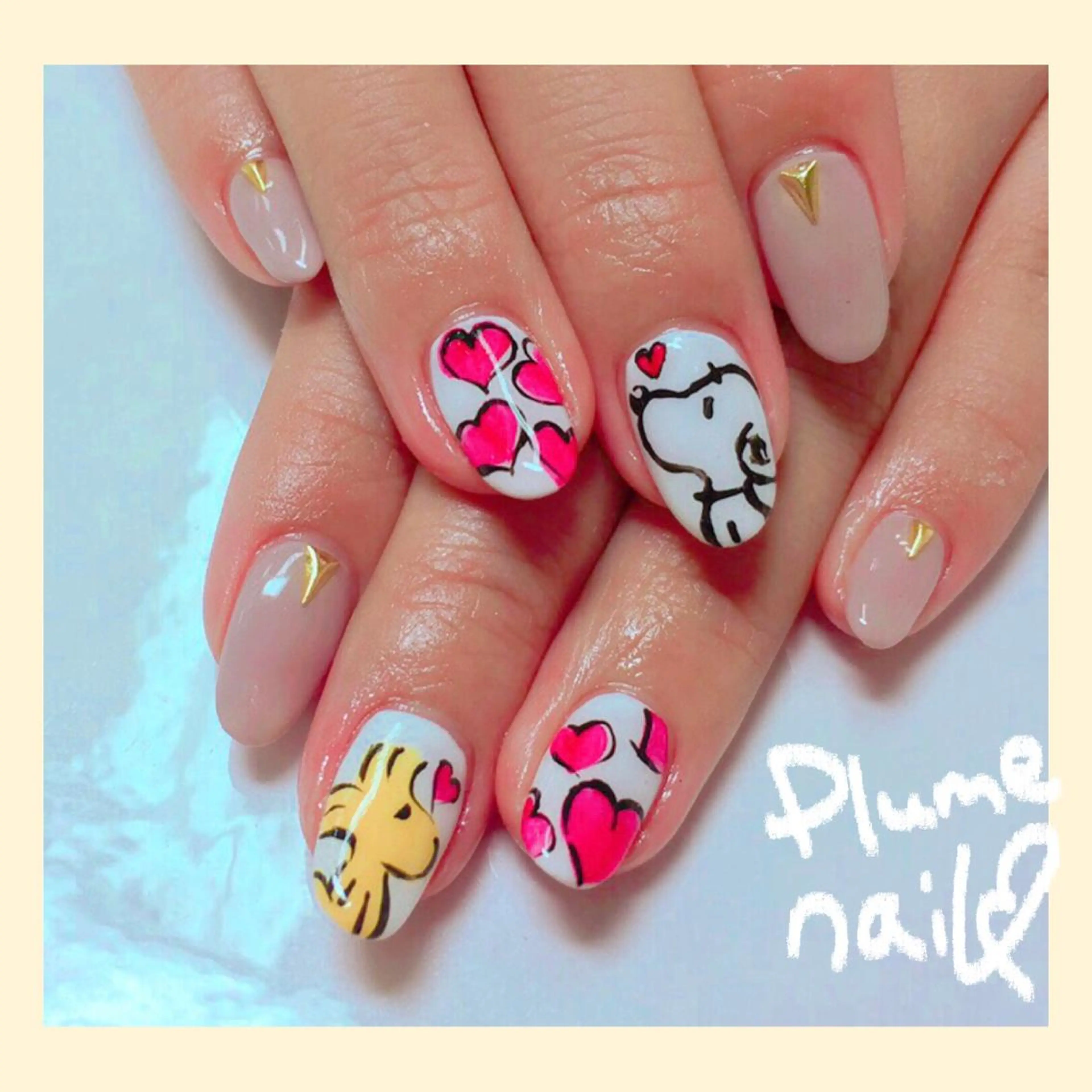 ネイル ハート キラキラネイル 韓国ネイル 春ネイル ストーンネイル その他 plume nail ☆韓国ネイルのネイルデザイン