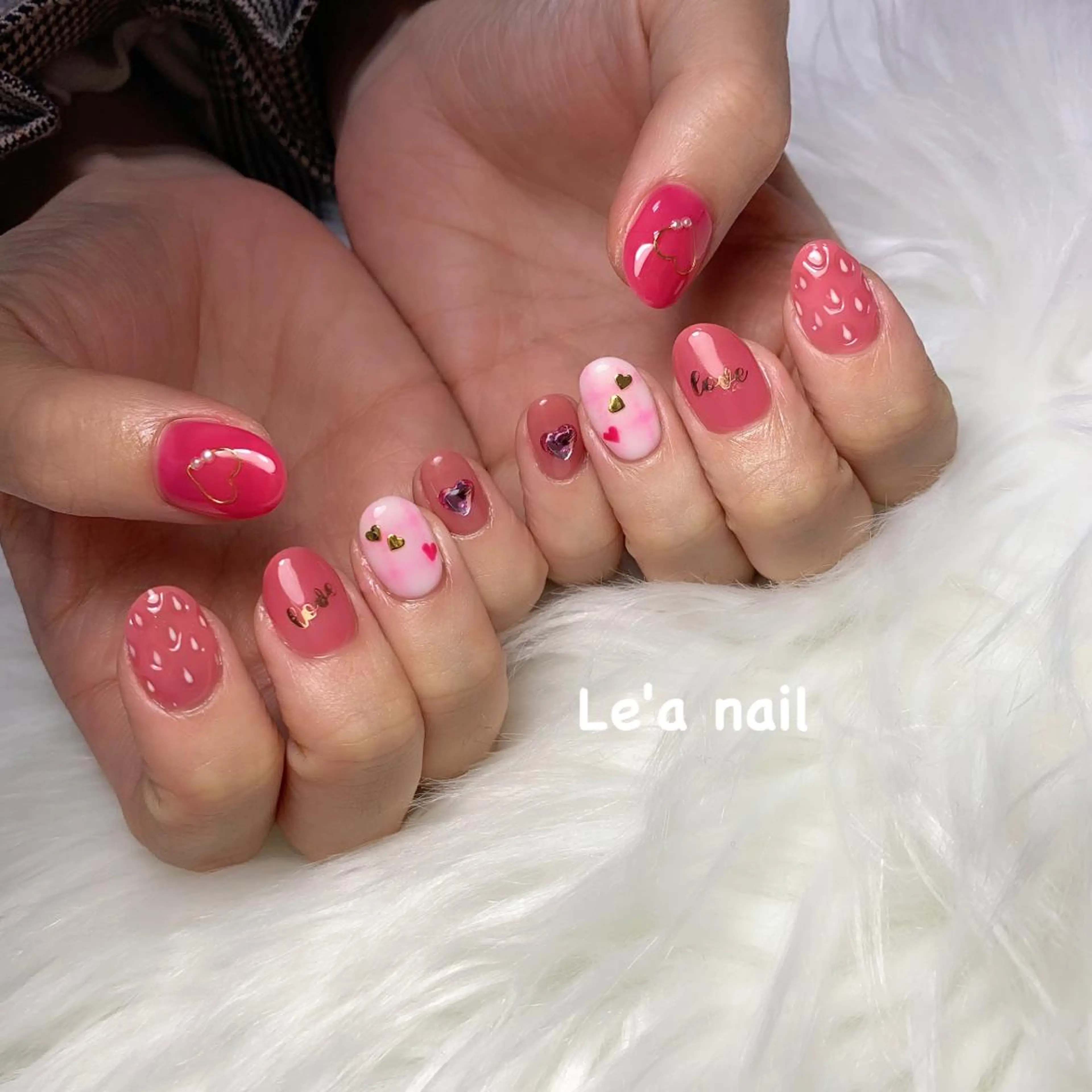 ネイル ピンク 'mm所属・'mm  (ミリ) ＭＡＮＡＭＩのネイルデザイン