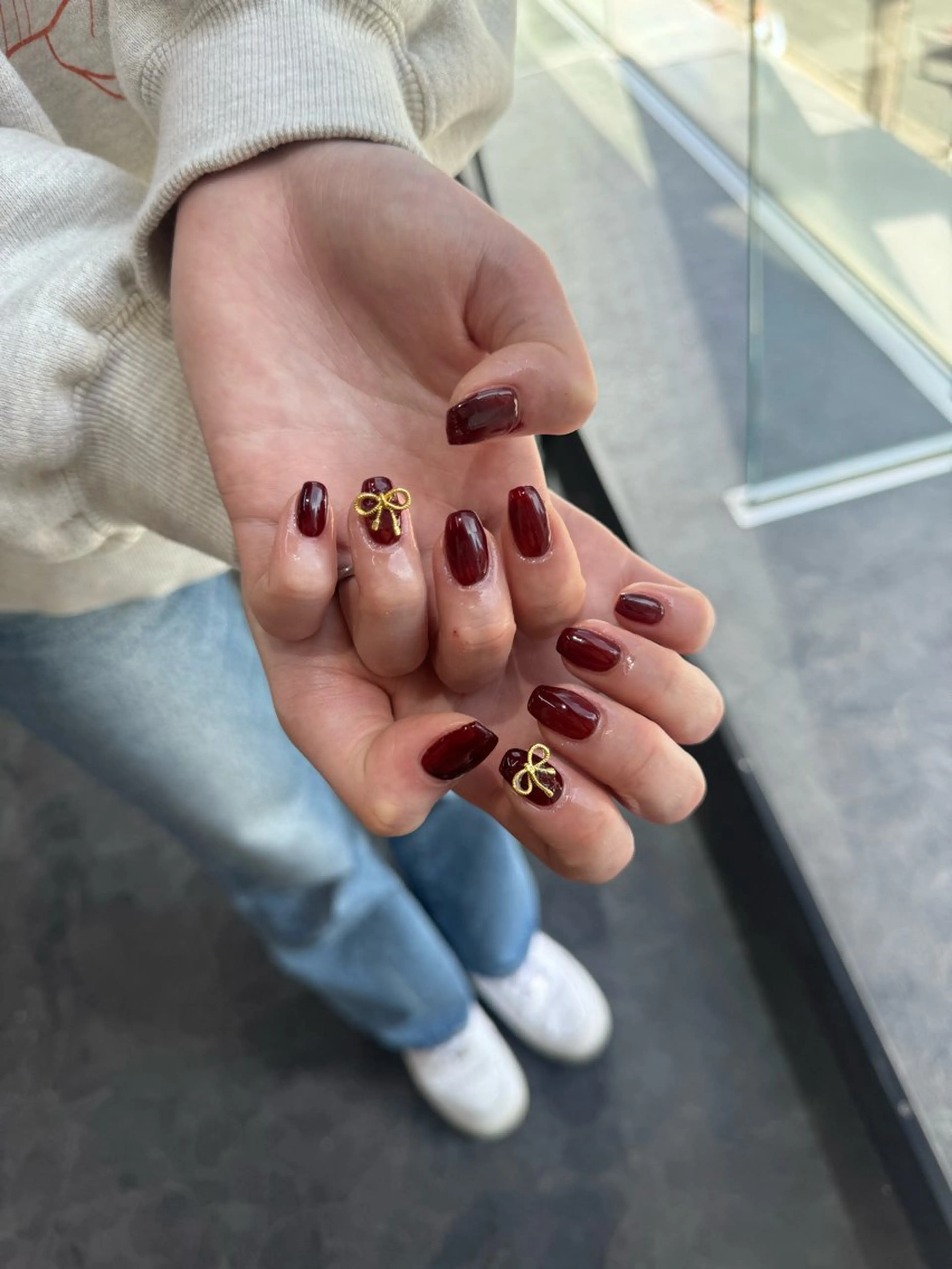 ネイル フレンチネイル マグネットネイル ニュアンスネイル ワンカラーネイル ハンドネイル GRANDE大須 Cecil💜のネイルデザイン