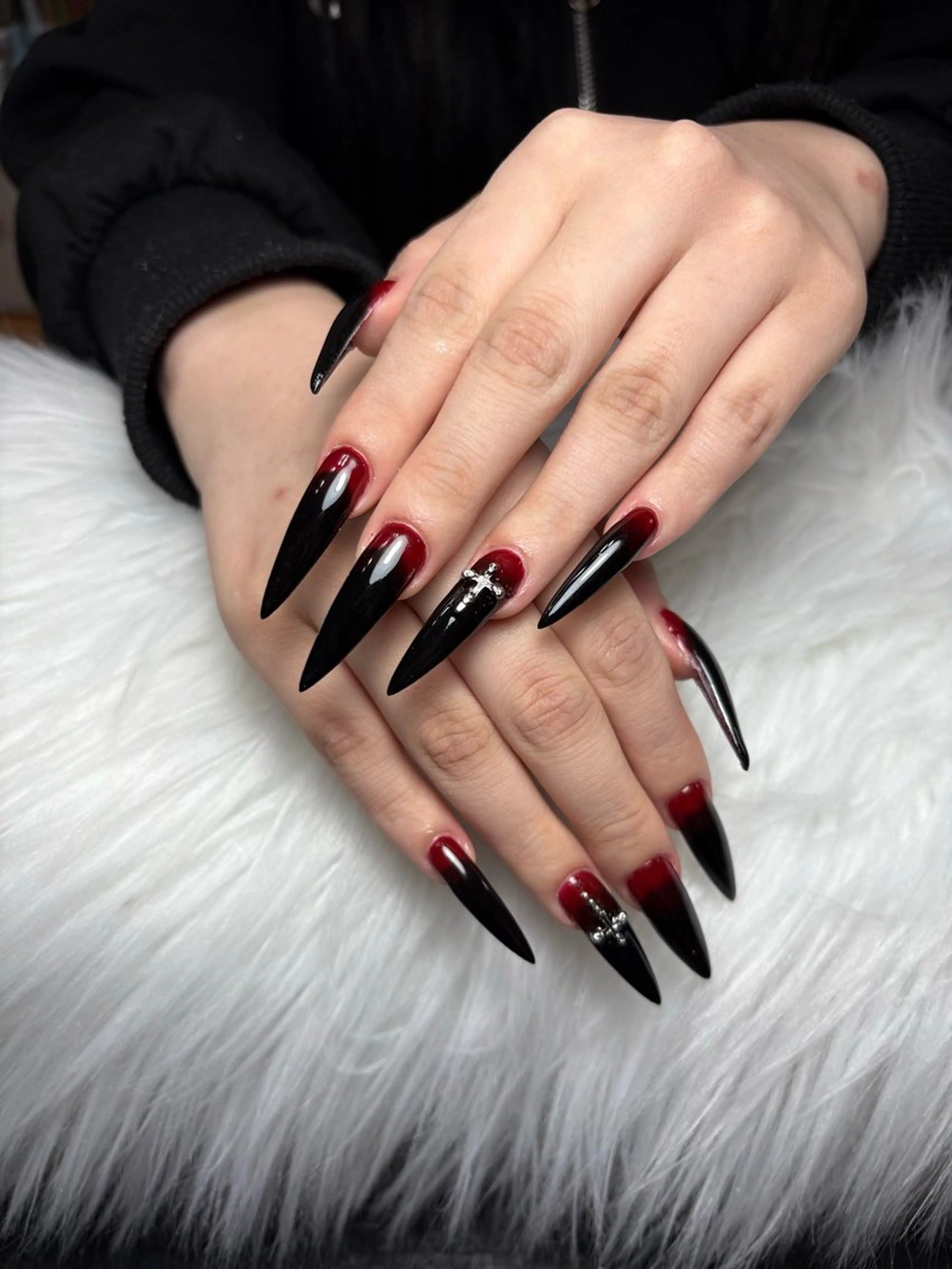 ネイル アートネイル 長さ出し ジェルネイル マグネットネイル ニュアンスネイル なな_ CloudyChanのネイルデザイン