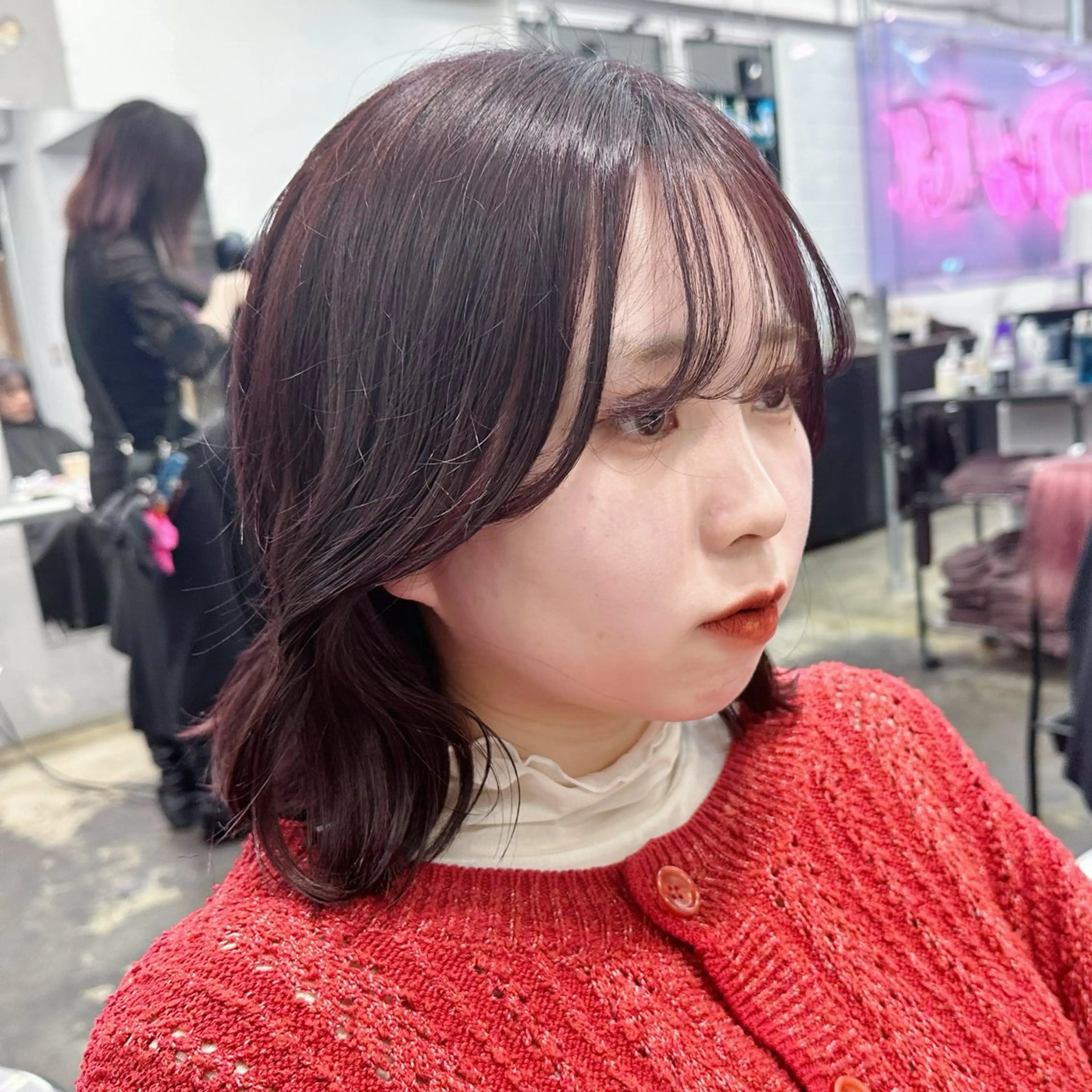 ミディアム カラー 🥀モテ暖色× エクステ🥀あかりのヘアスタイル