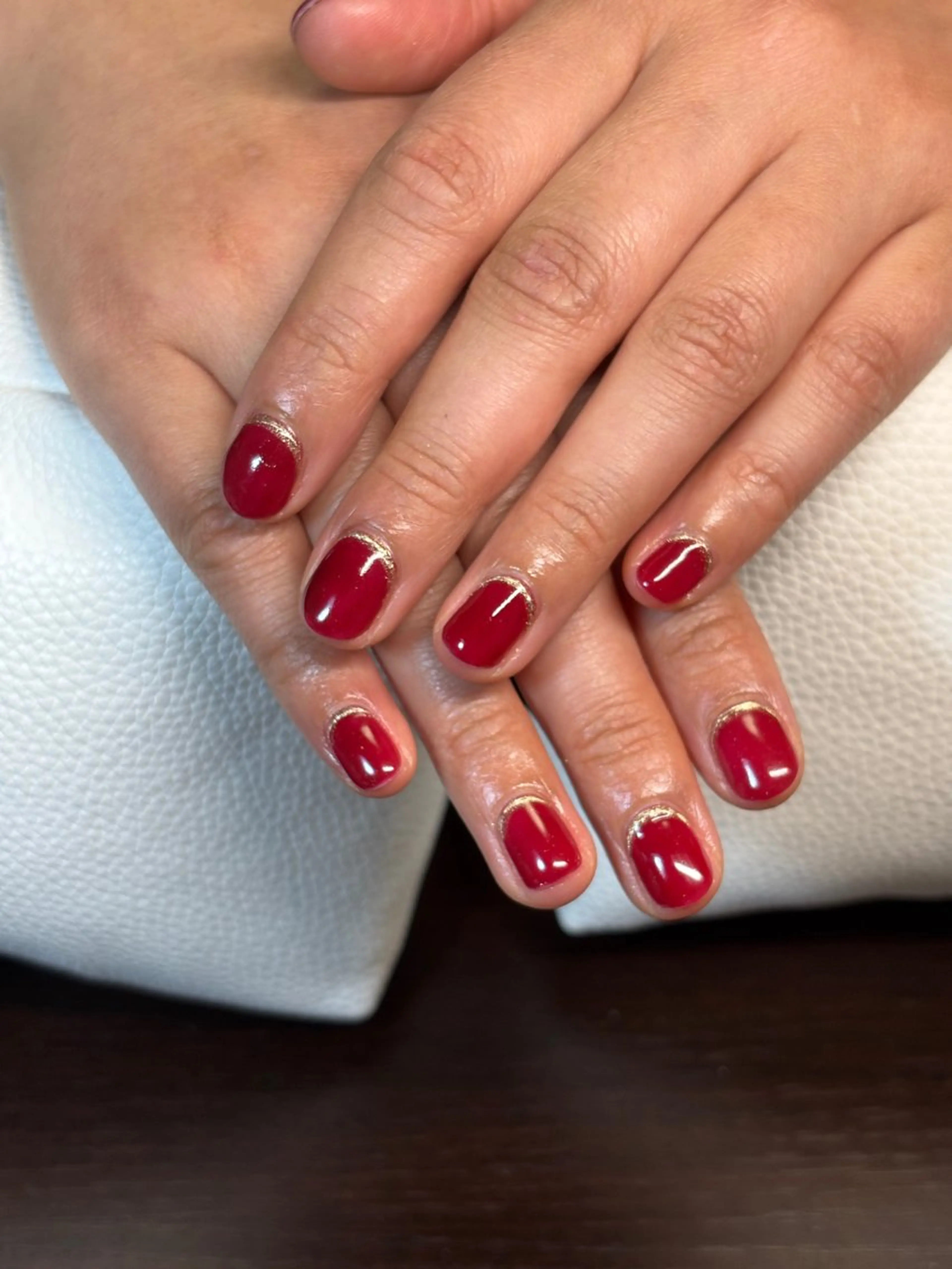 ネイル ゴールド 赤色 Millé nail(ミレネイル)所属・Millé nail /MIKUのネイルデザイン