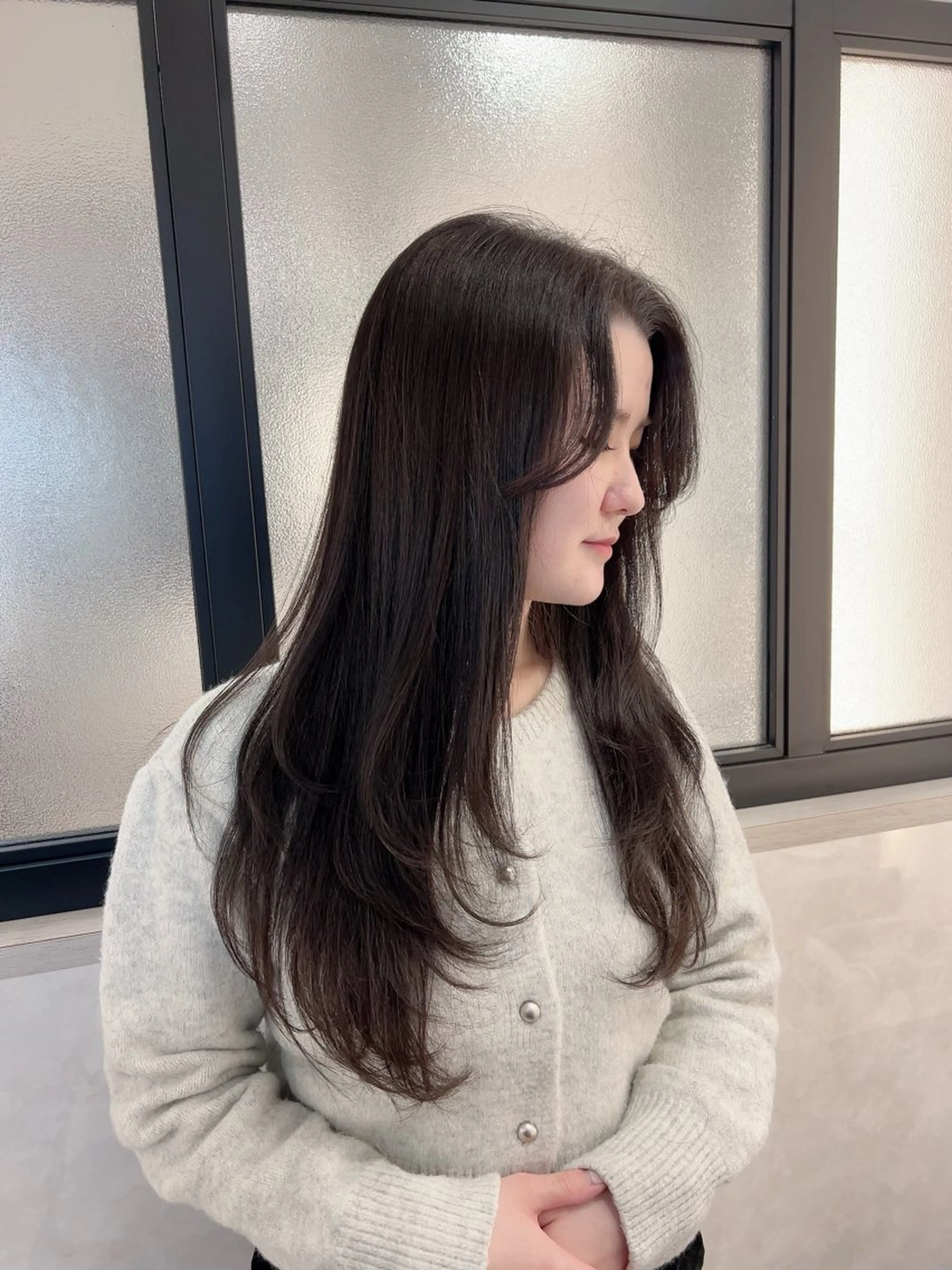 ロング カラー カット ヘアカラー トリートメント &chaLme   心斎橋所属・emi/髪質改善/ 韓国風/艶カラーのヘアスタイル