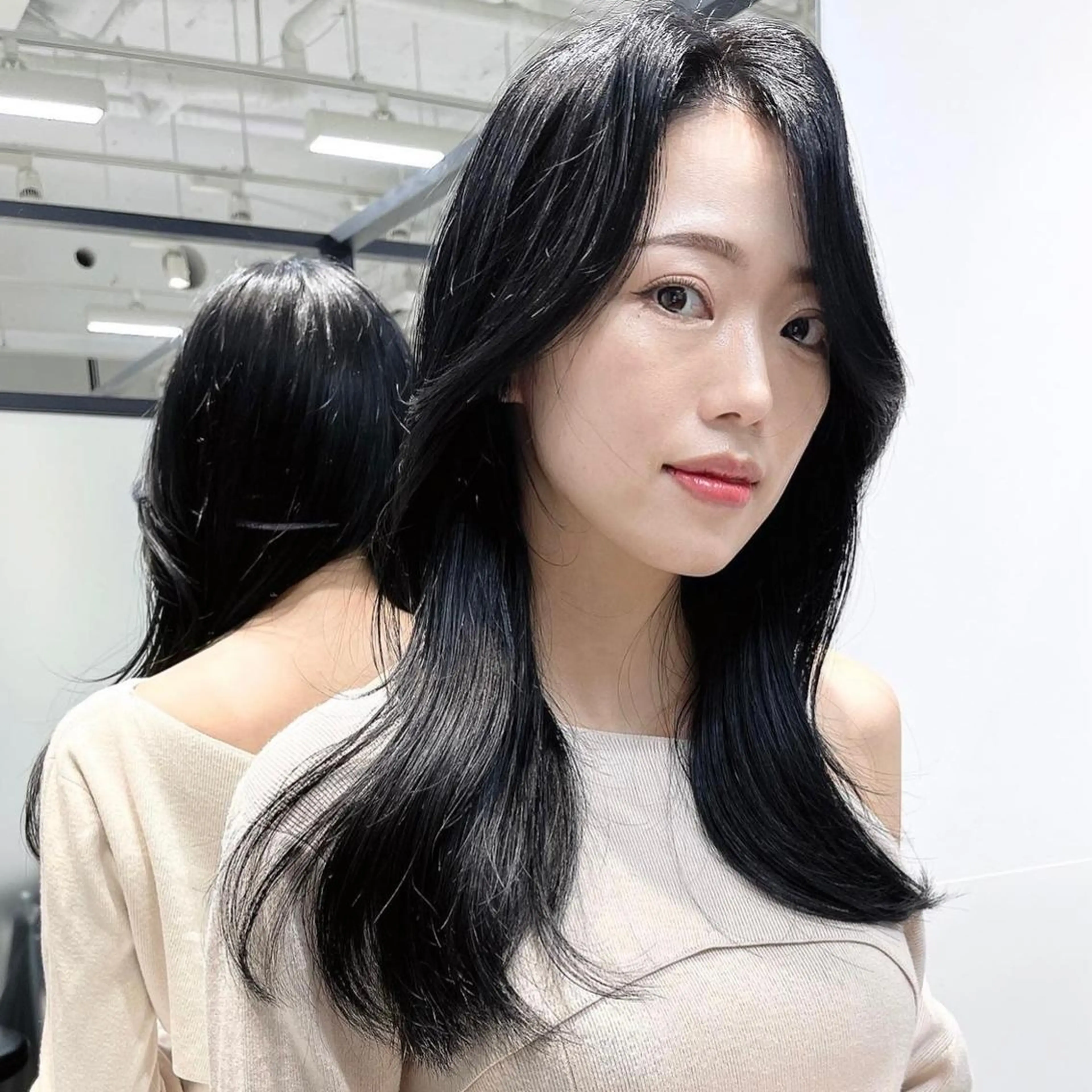 ロング カット トリートメント 韓国レイヤーカット 髪質改善▫️水野有真のヘアスタイル