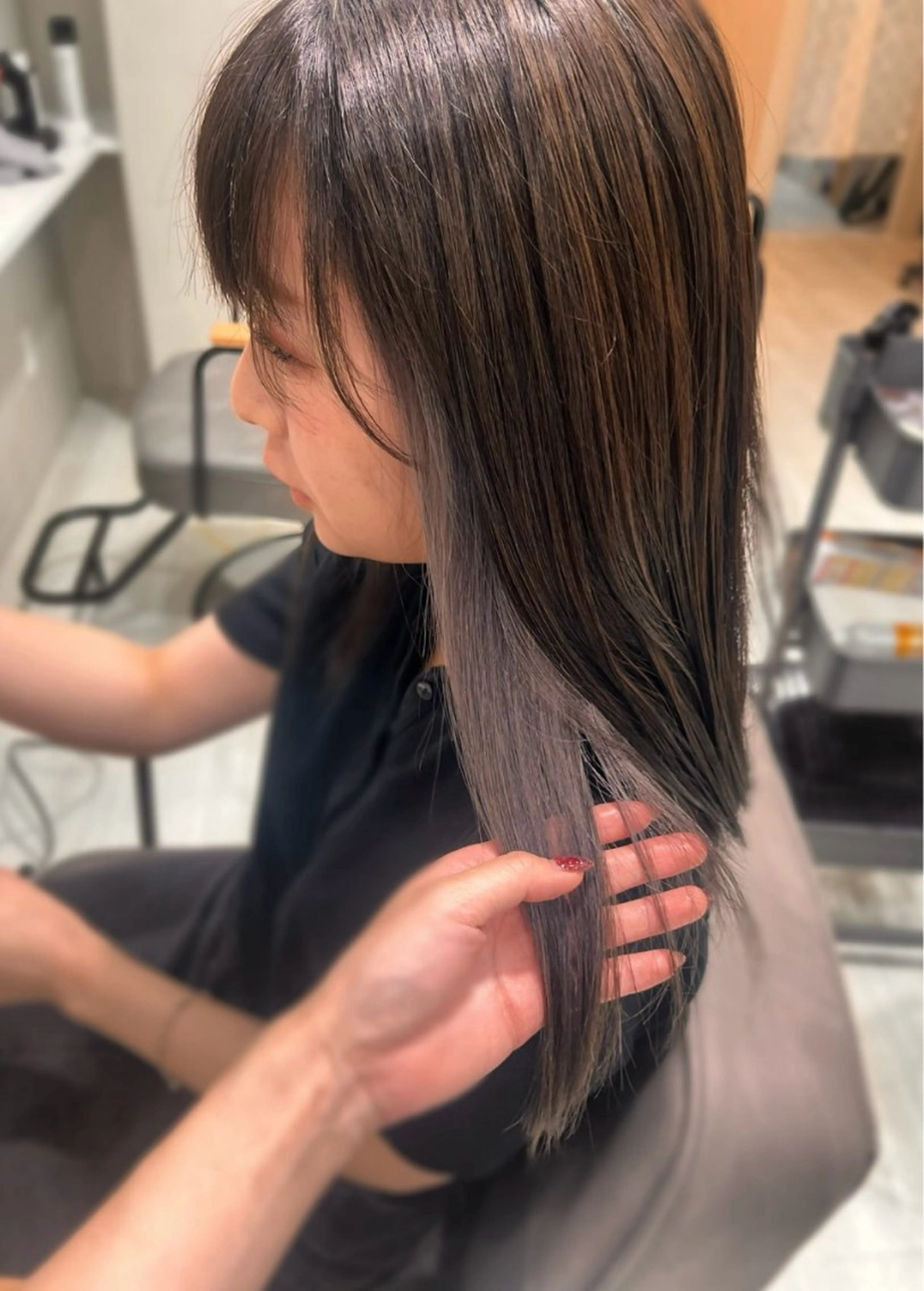 《新規様限定》イヤリングカラーorインナーカラー（ブリーチ込み） ＋1stepトリートメント🌼✨の写真