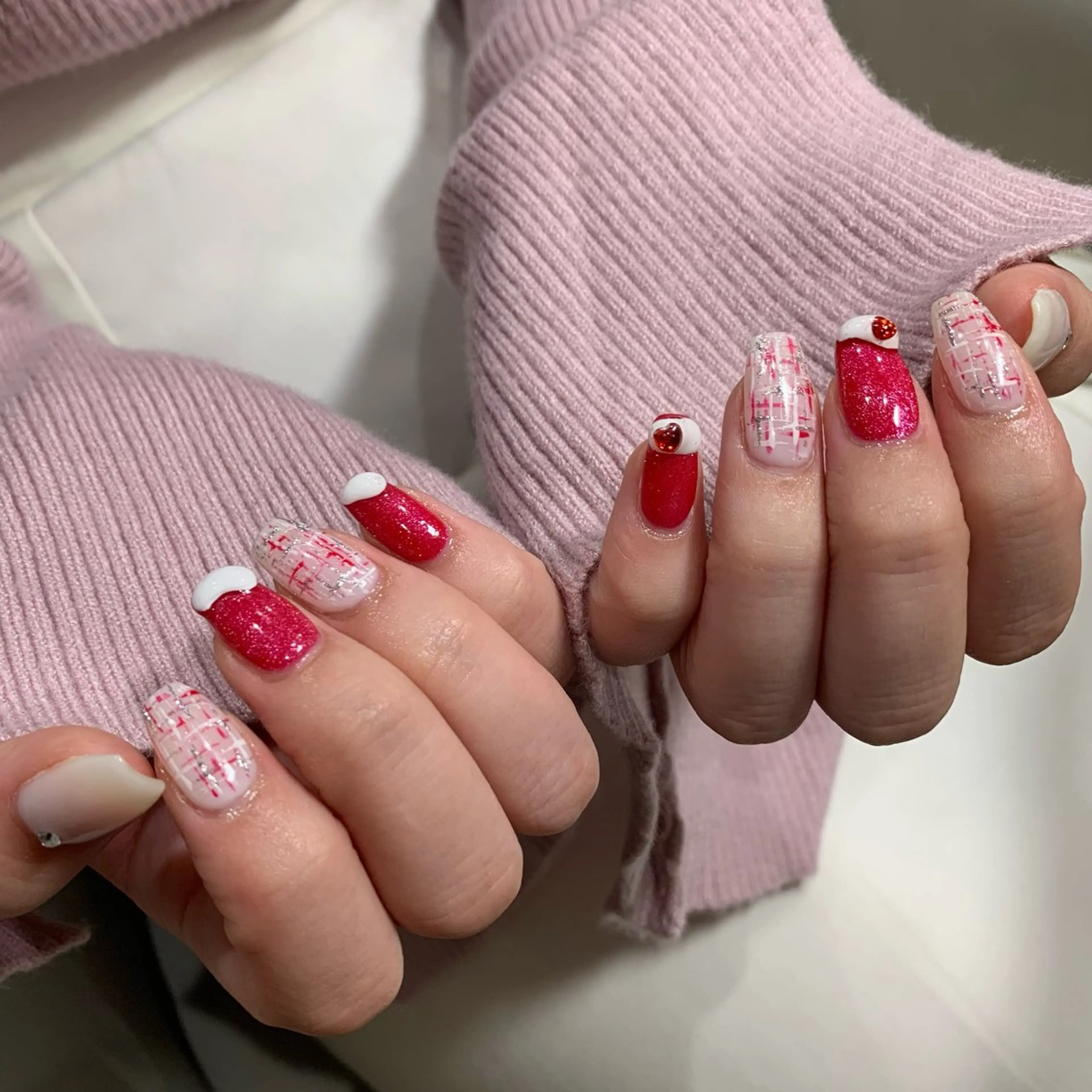 ネイル 冬ネイル クリスマス ハンドネイル ELAN) Hasegawaのネイルデザイン