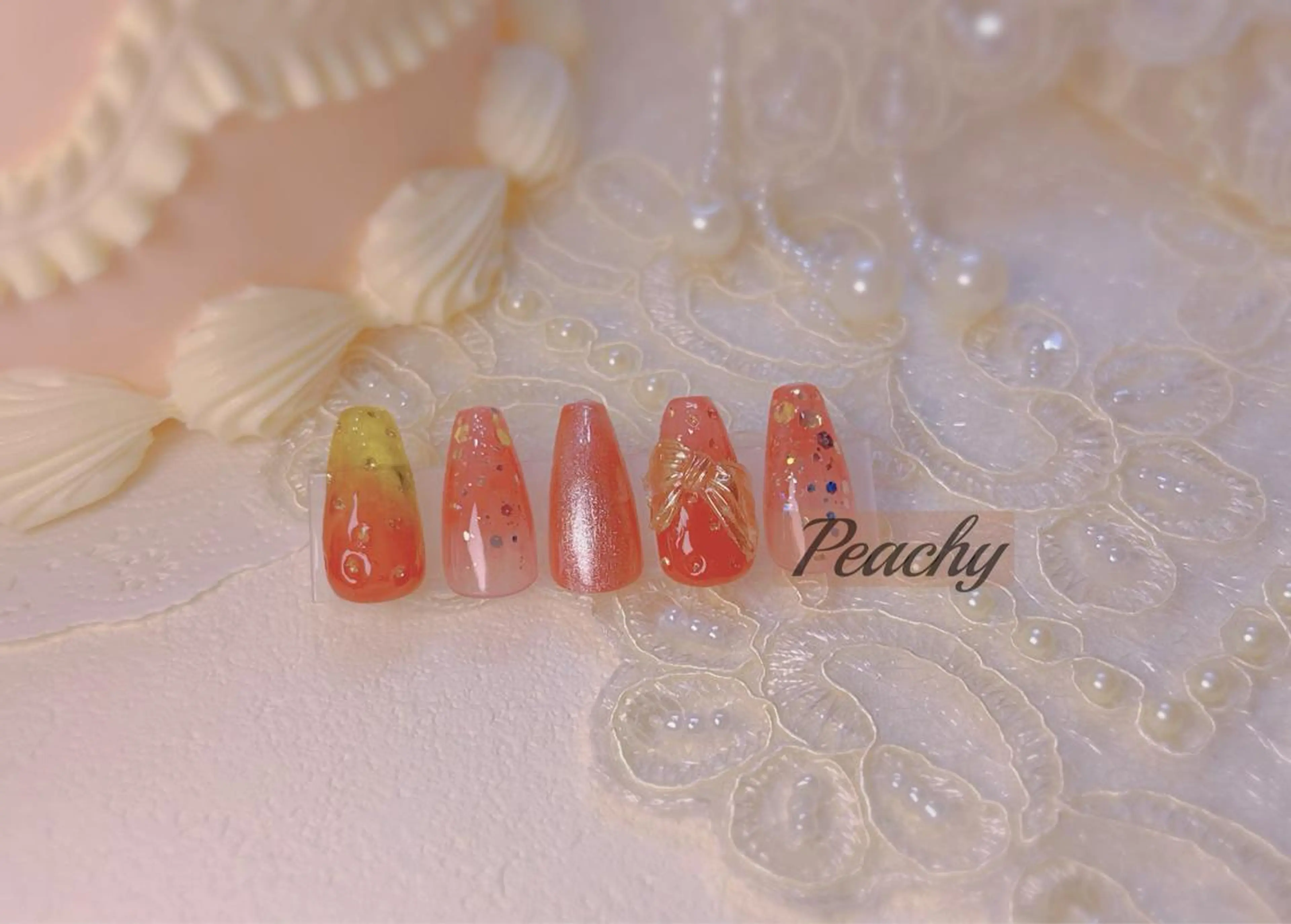 ネイル ハンドネイル Peachy 🍑のネイルデザイン