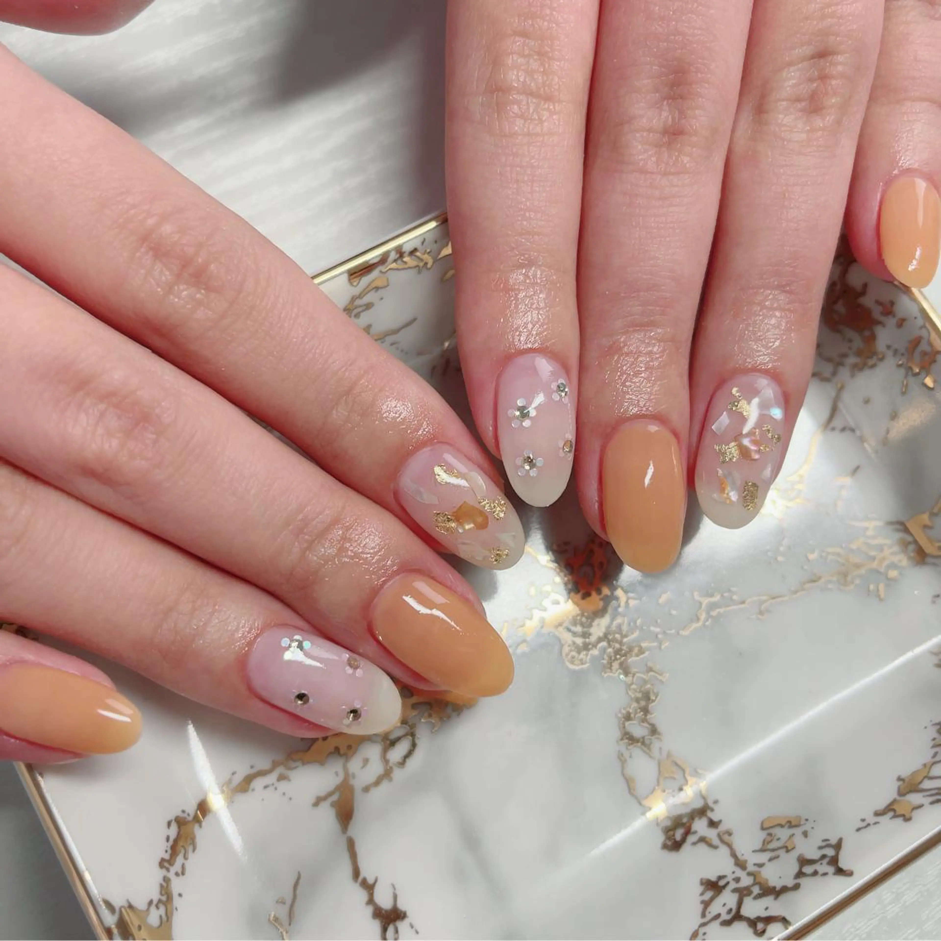 ネイル ジェルネイル オレンジ 春ネイル Baby Nailのネイルデザイン