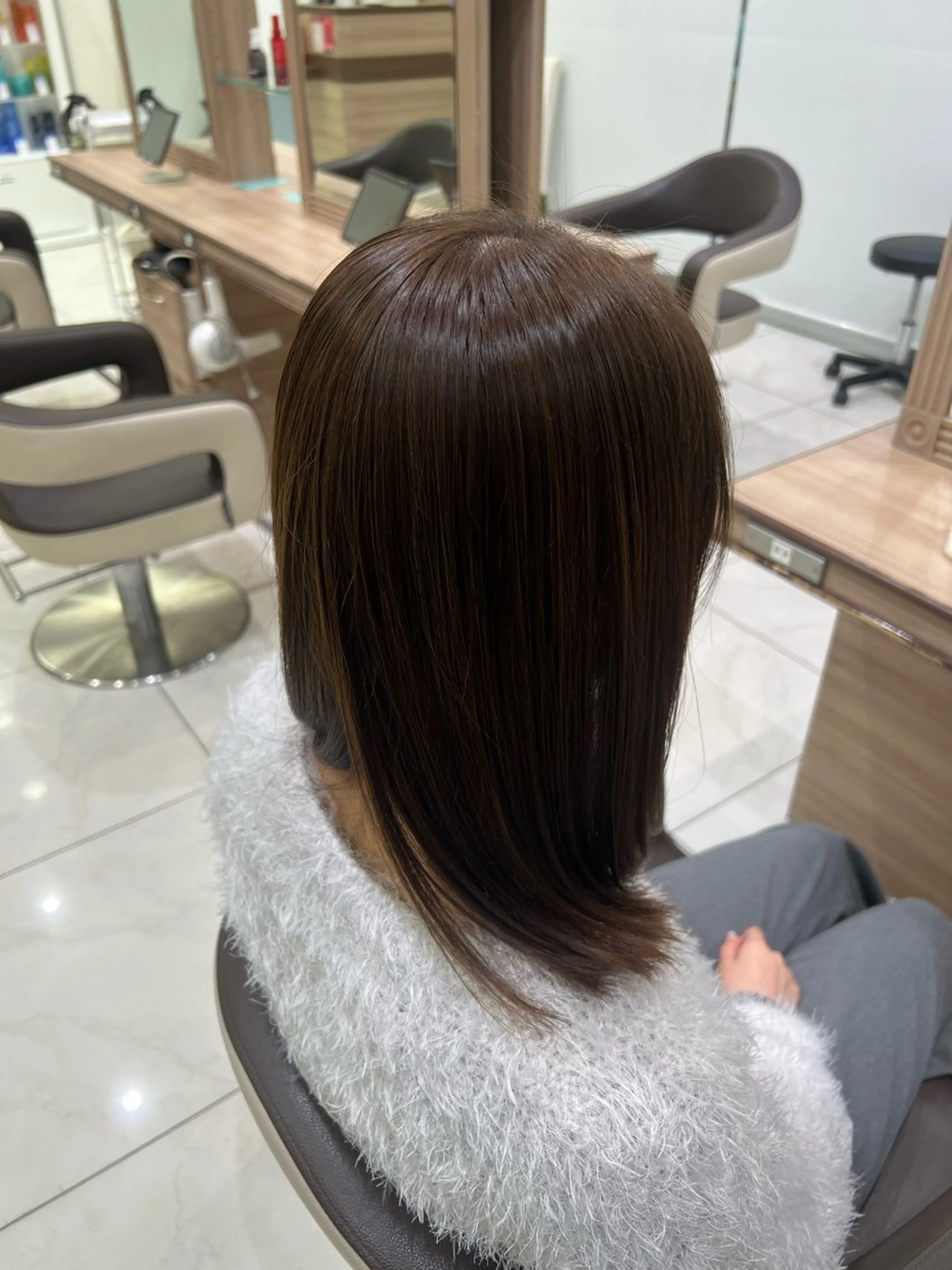 ミディアム カラー ✨髪質改善カラー 佐藤怜央✨のヘアスタイル