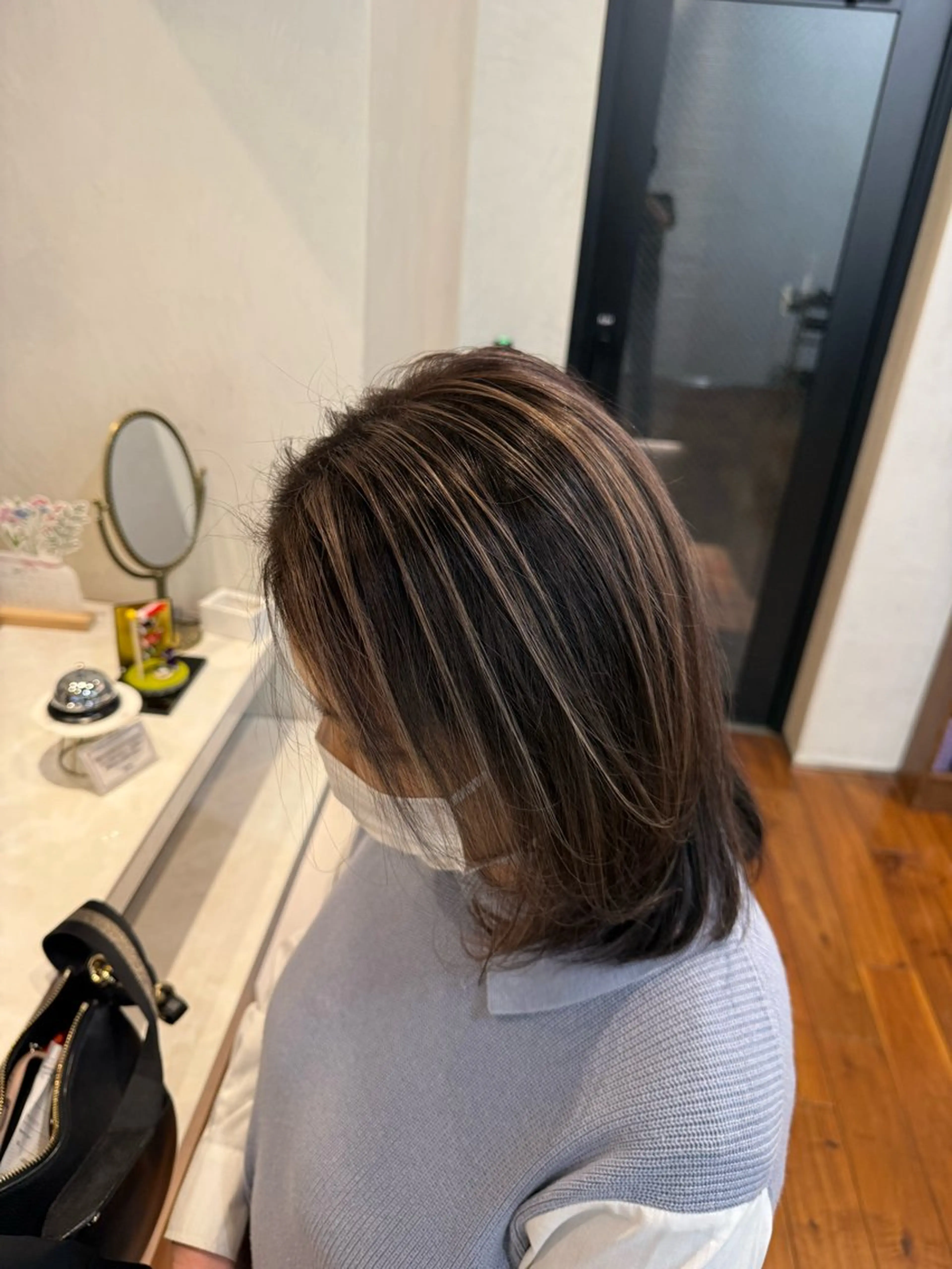 ミディアム カット ヘアカラー トリートメント nex the salon所属・白髪率別白髪ぼかし /なおき/表参道のヘアスタイル