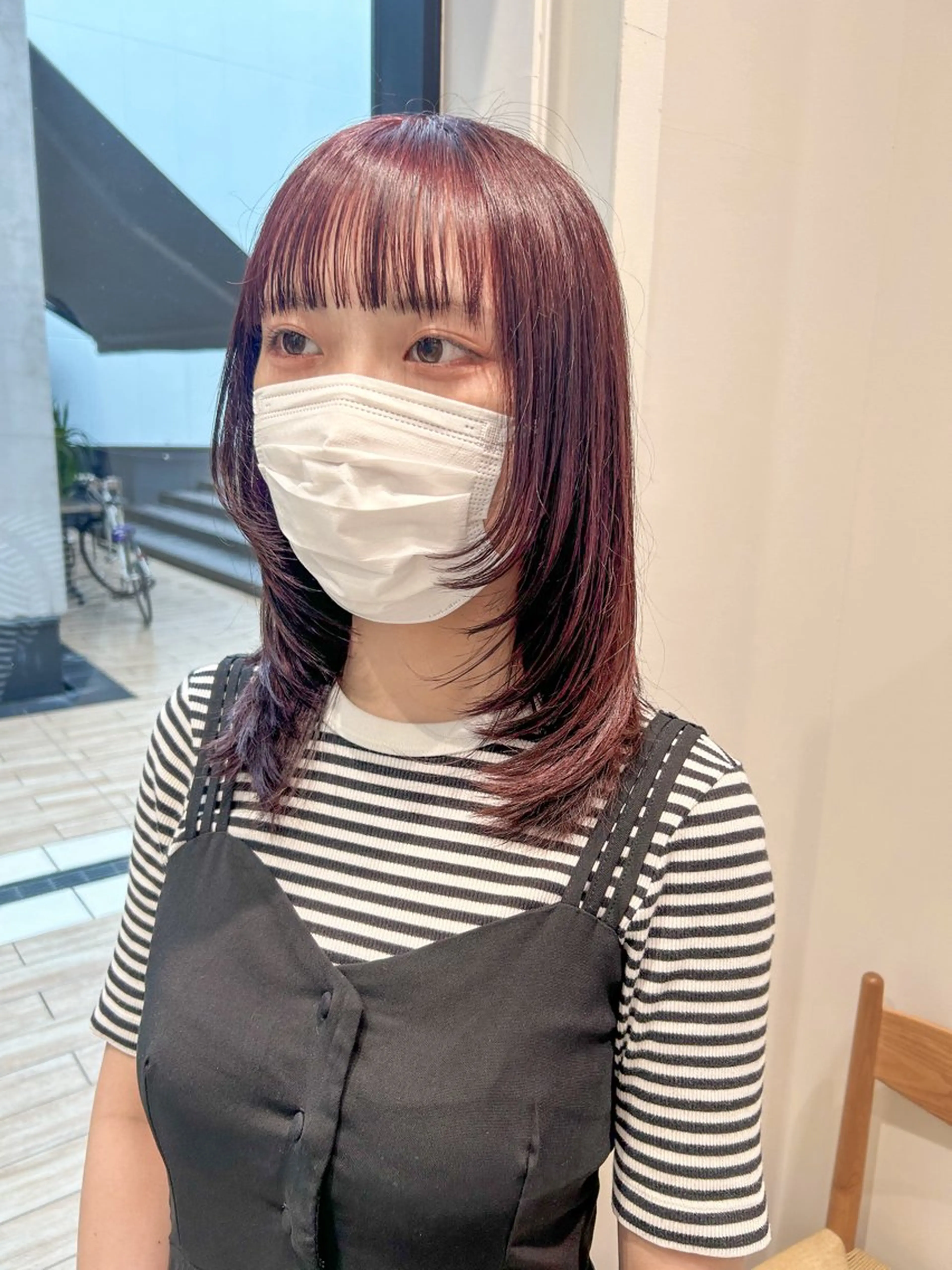 ミディアム カラー ヘアアレンジ カット ヘアカラー トリートメント yuka .のヘアスタイル