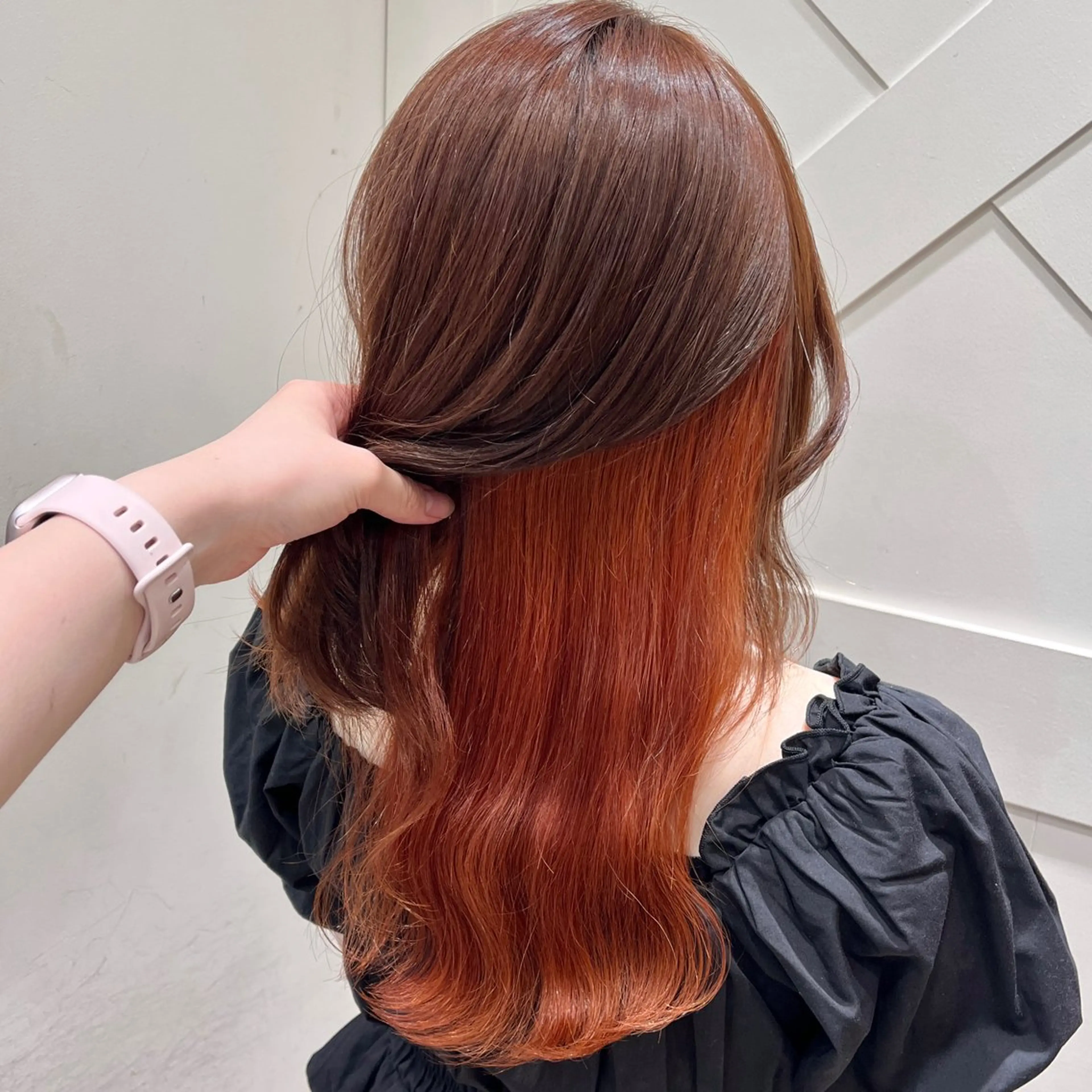 ロング カラー カット ヘアカラー 韓国レイヤー 暖色カラー/さくらのヘアスタイル
