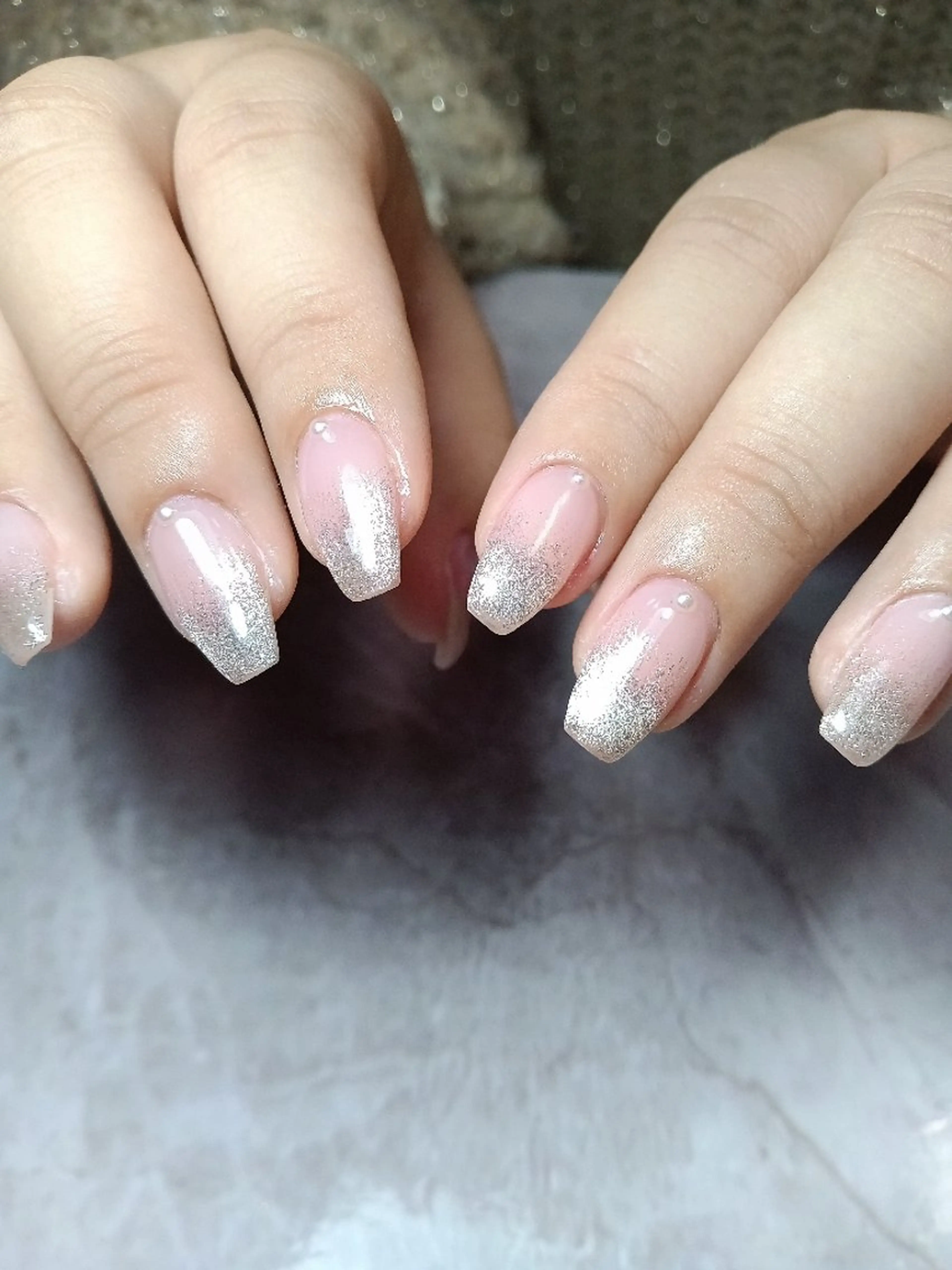 ネイル フレンチネイル キラキラネイル マグネットネイル 冬ネイル Wisteria Nail_Yukieのネイルデザイン