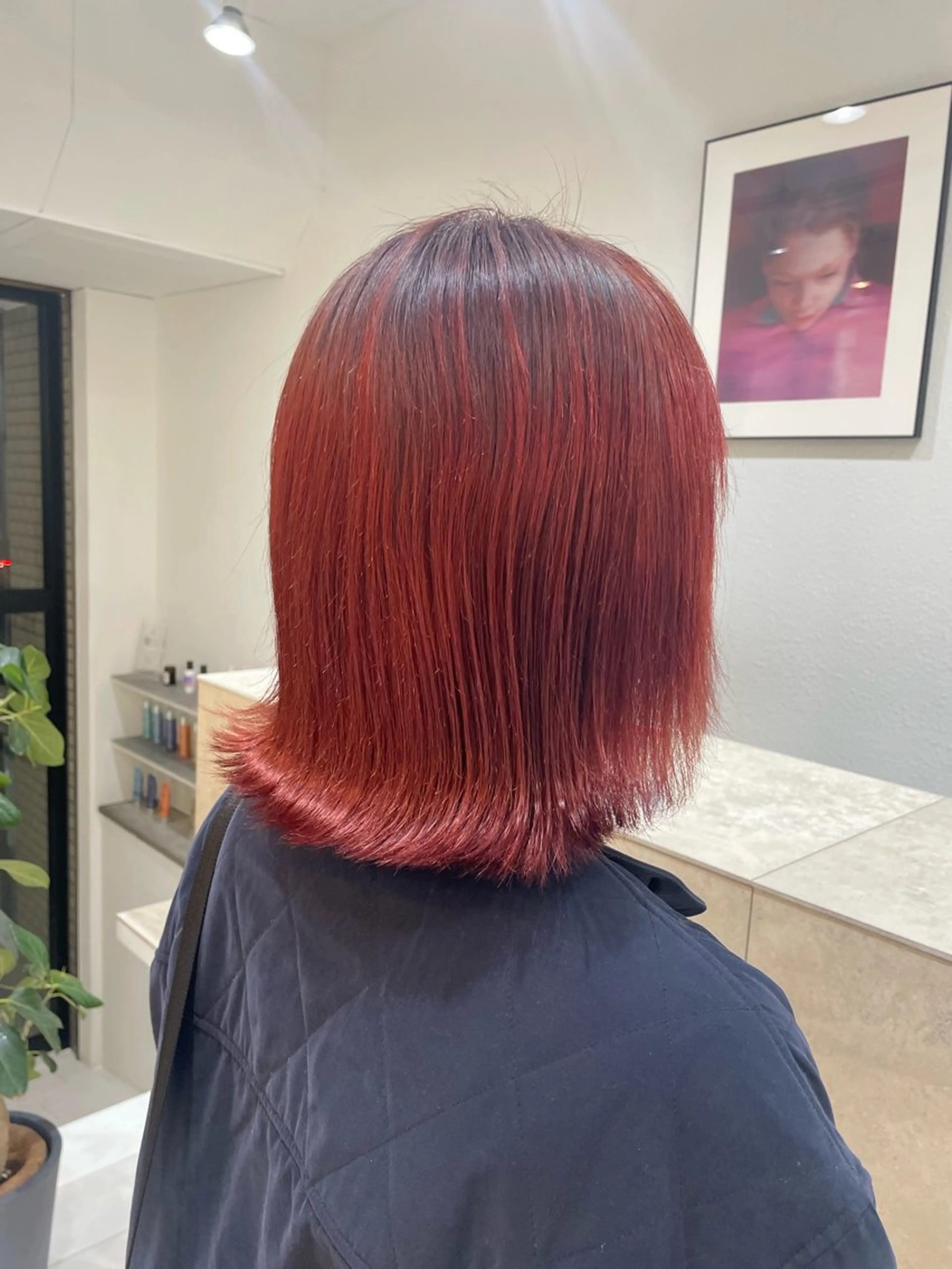 ミディアム カラー ダブルカラー レッドカラー 暖色カラー🍒 ケアブリーチ/akiのヘアスタイル