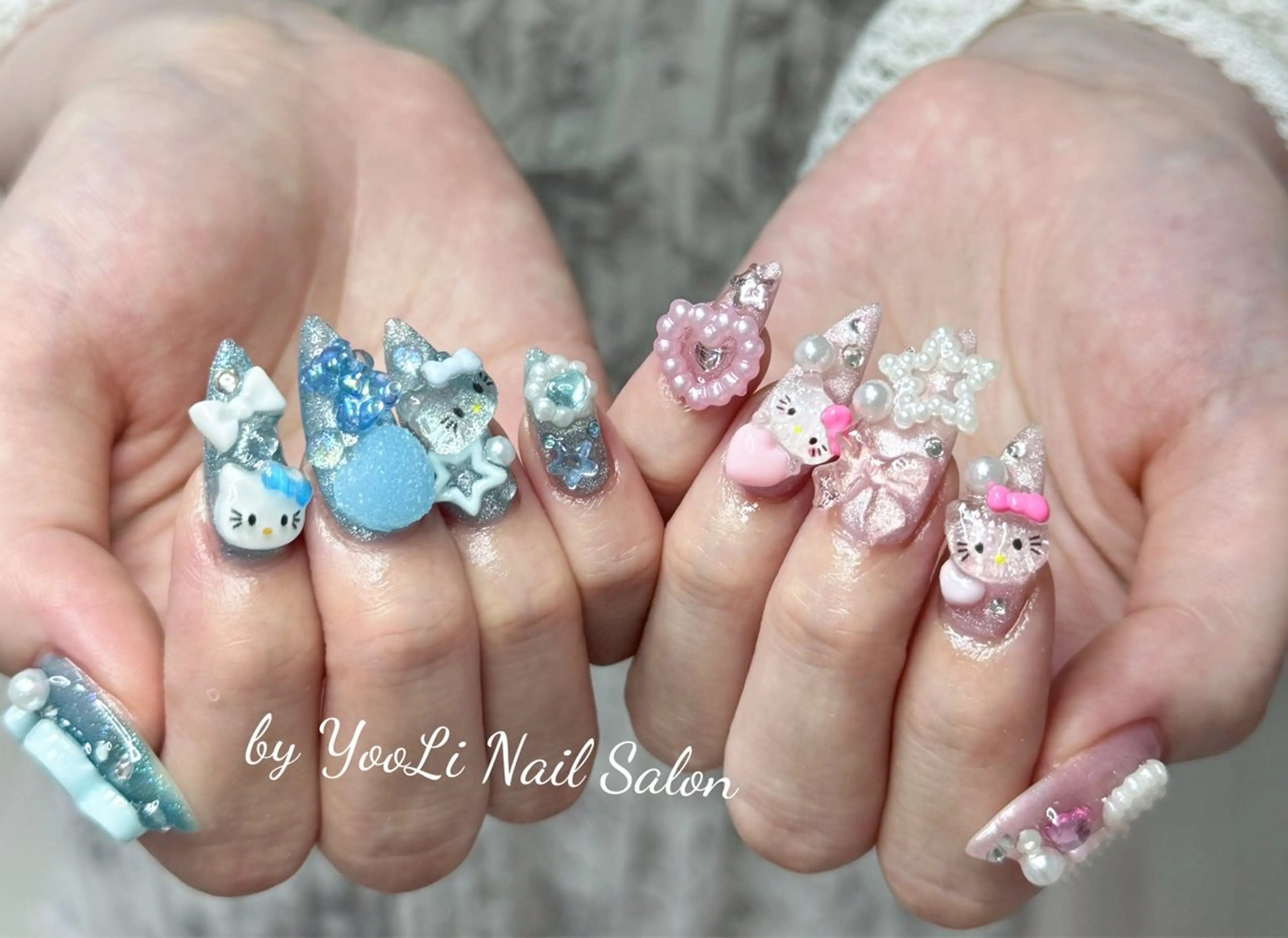 ネイル アートネイル オーロラネイル チークネイル フレンチネイル ガラスフレンチ ハンドネイル 🎀🎀YooLi Nail Salonのネイルデザイン