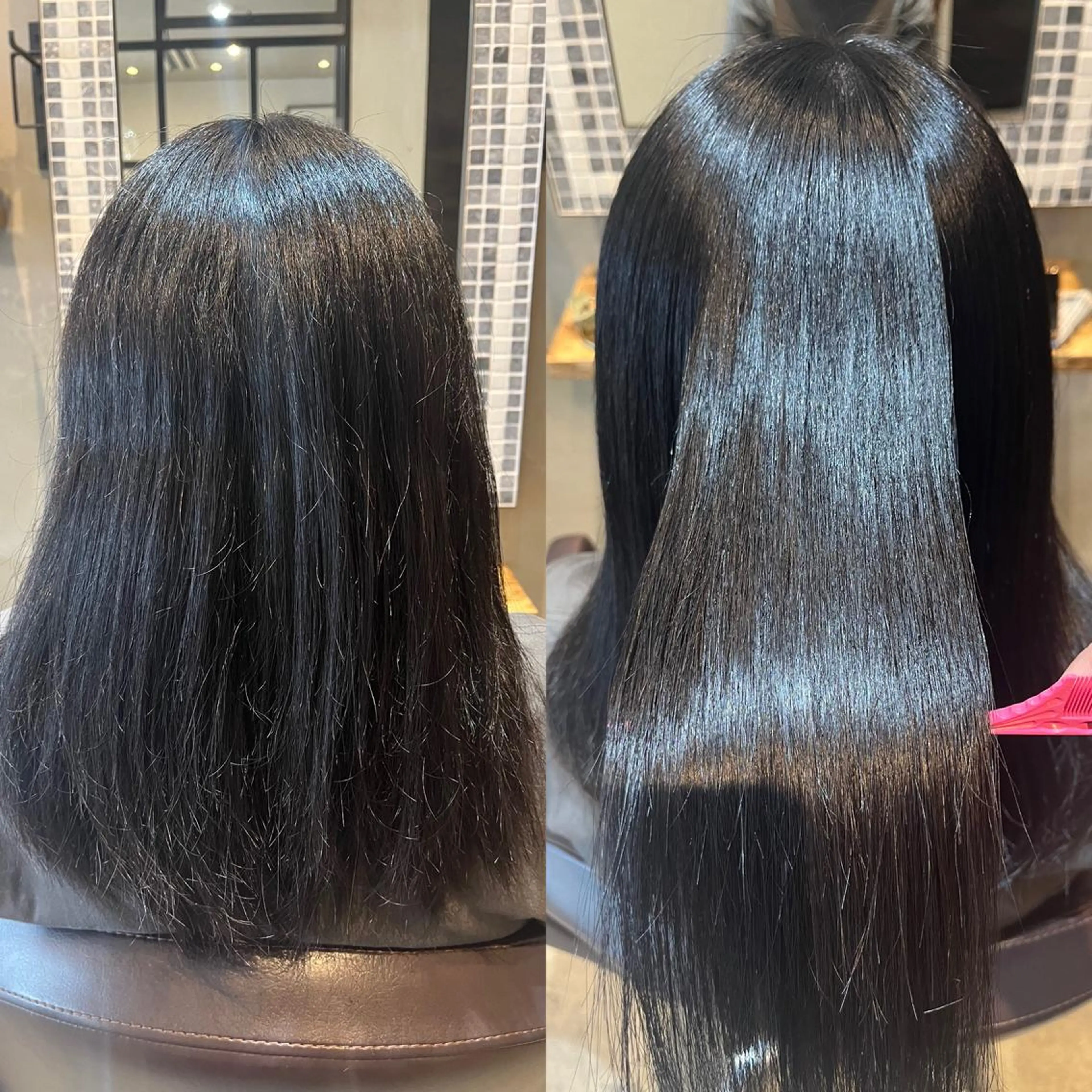 💇‍♀️表面のチリ付きが気になる方に❣️アホ毛直しトリートメントストレートの写真