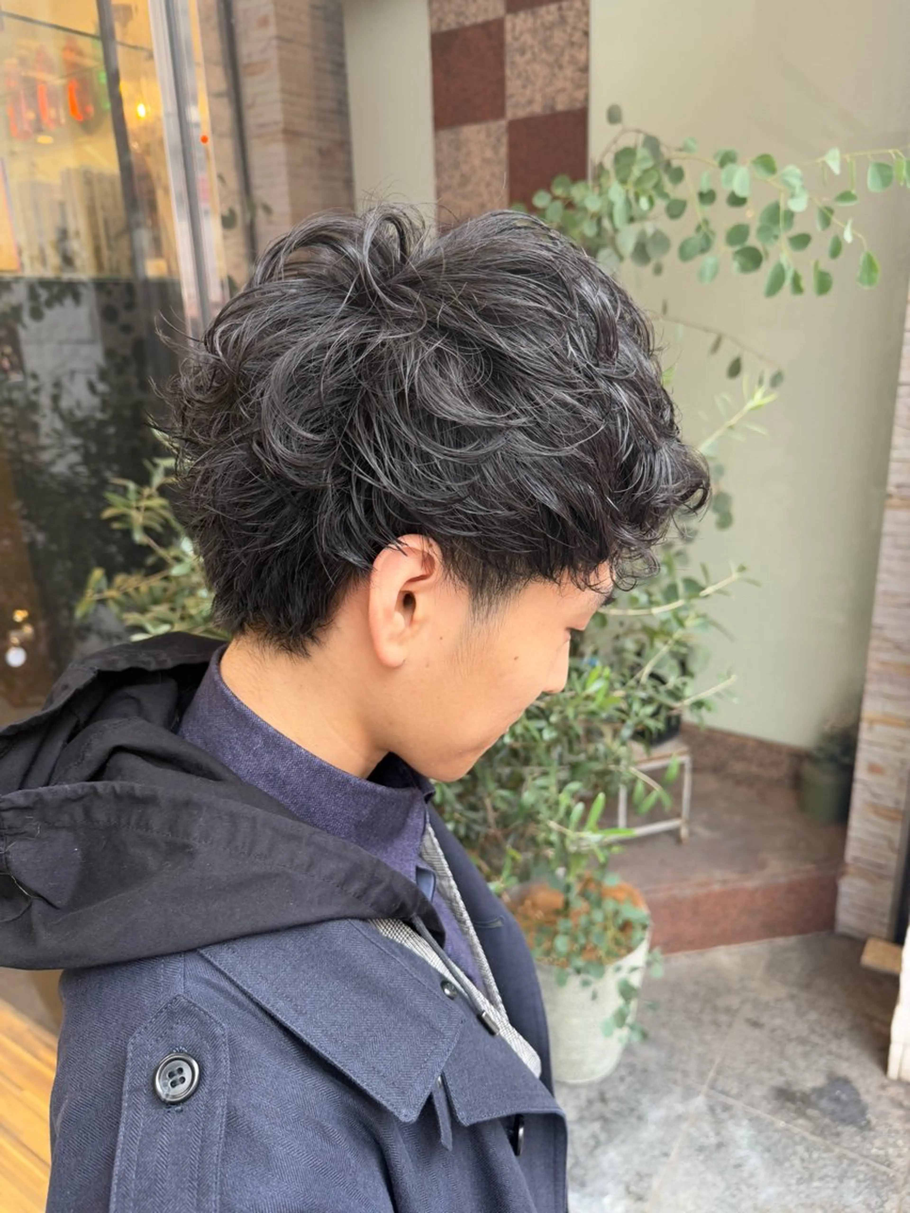 パーマ メンズ カット パーマ トリートメント EARTH 山﨑龍馬のヘアスタイル