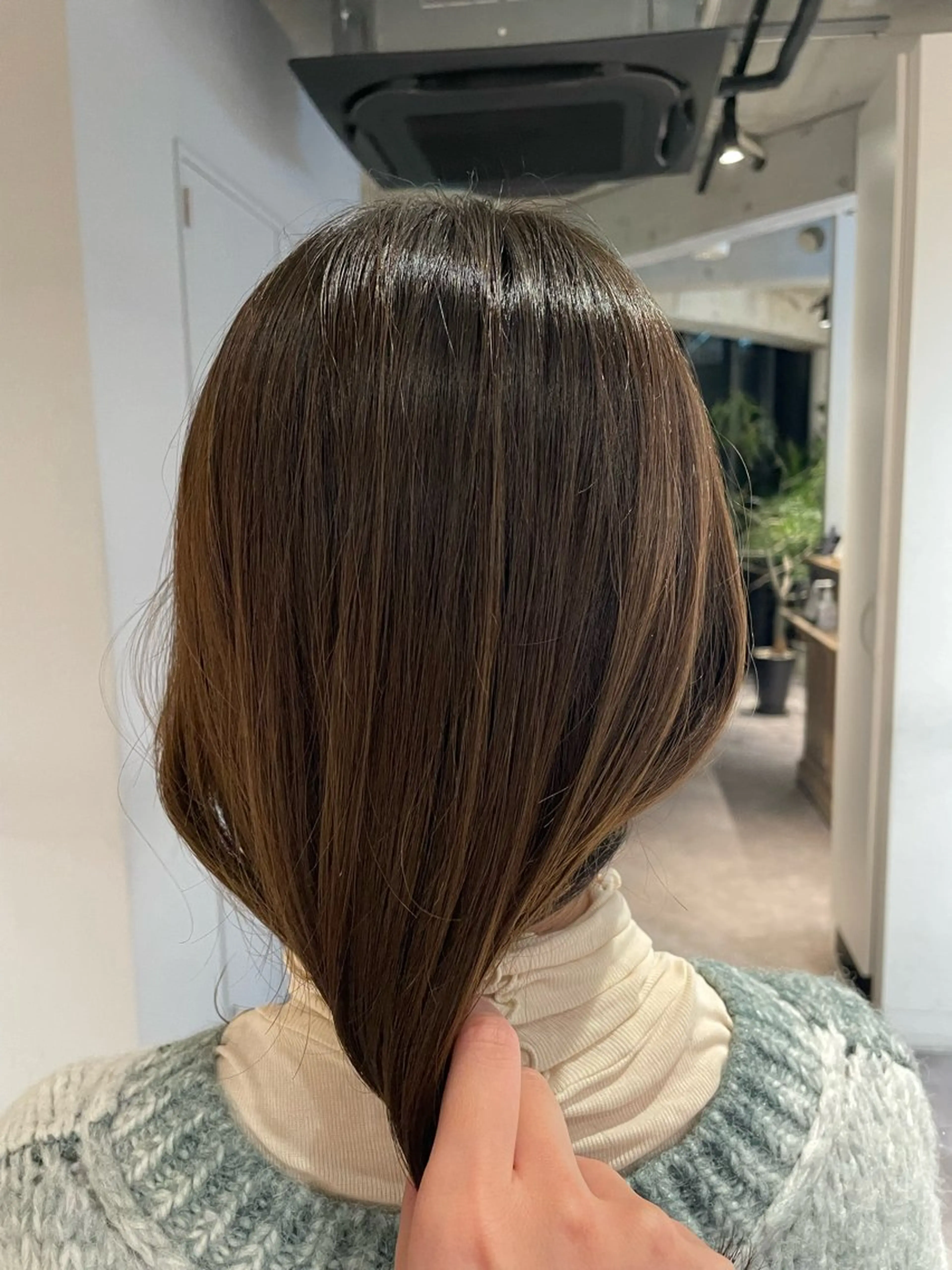 カラー ベージュカラー オリーブベージュ ヘアカラー トリートメント 葉月/ボブ/ 透明感カラー／中目黒のヘアスタイル