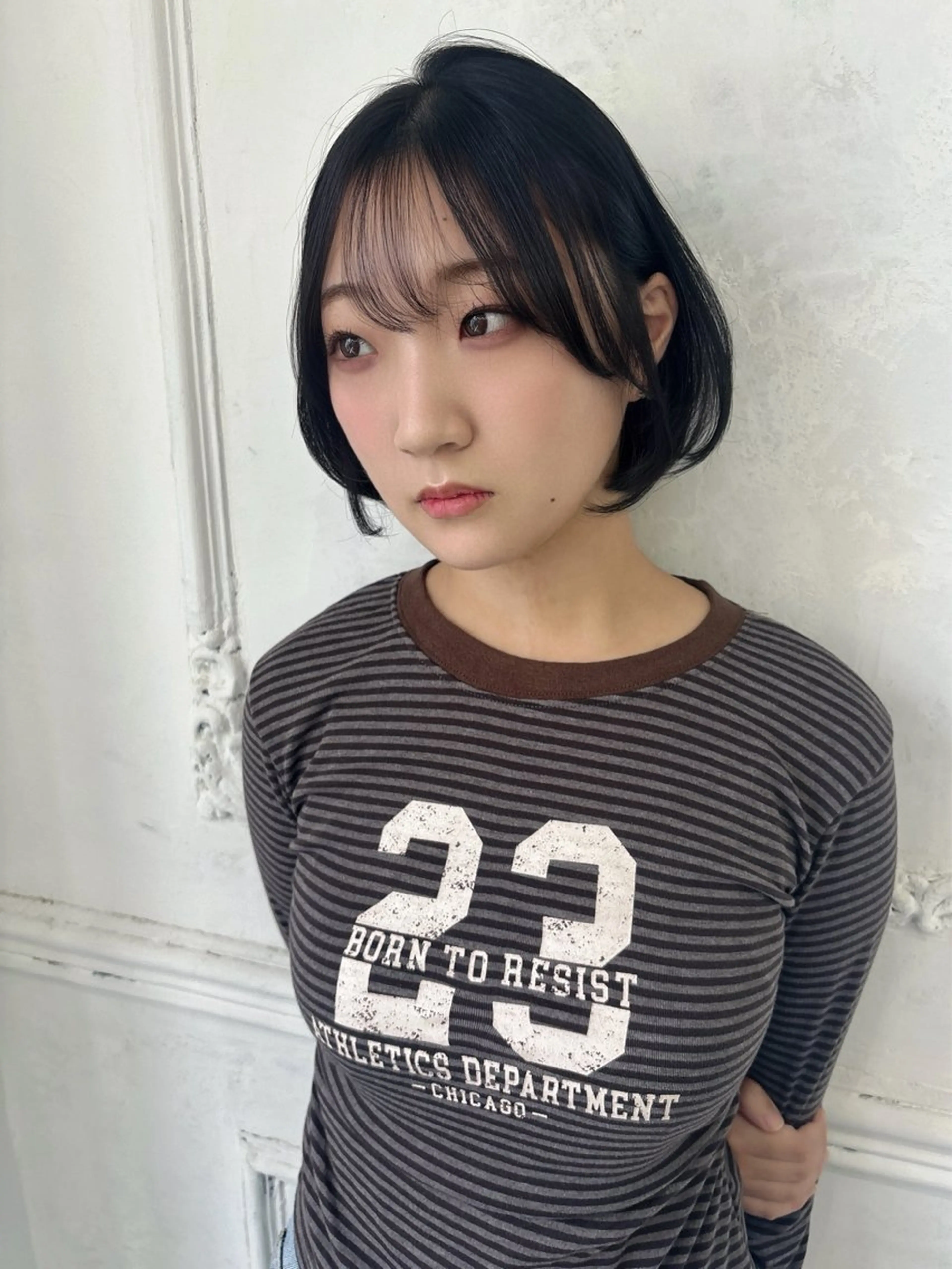 ショート カラー ダークグレー ボブ カット ヘアカラー MaisonHALU 松浦光咲のヘアスタイル