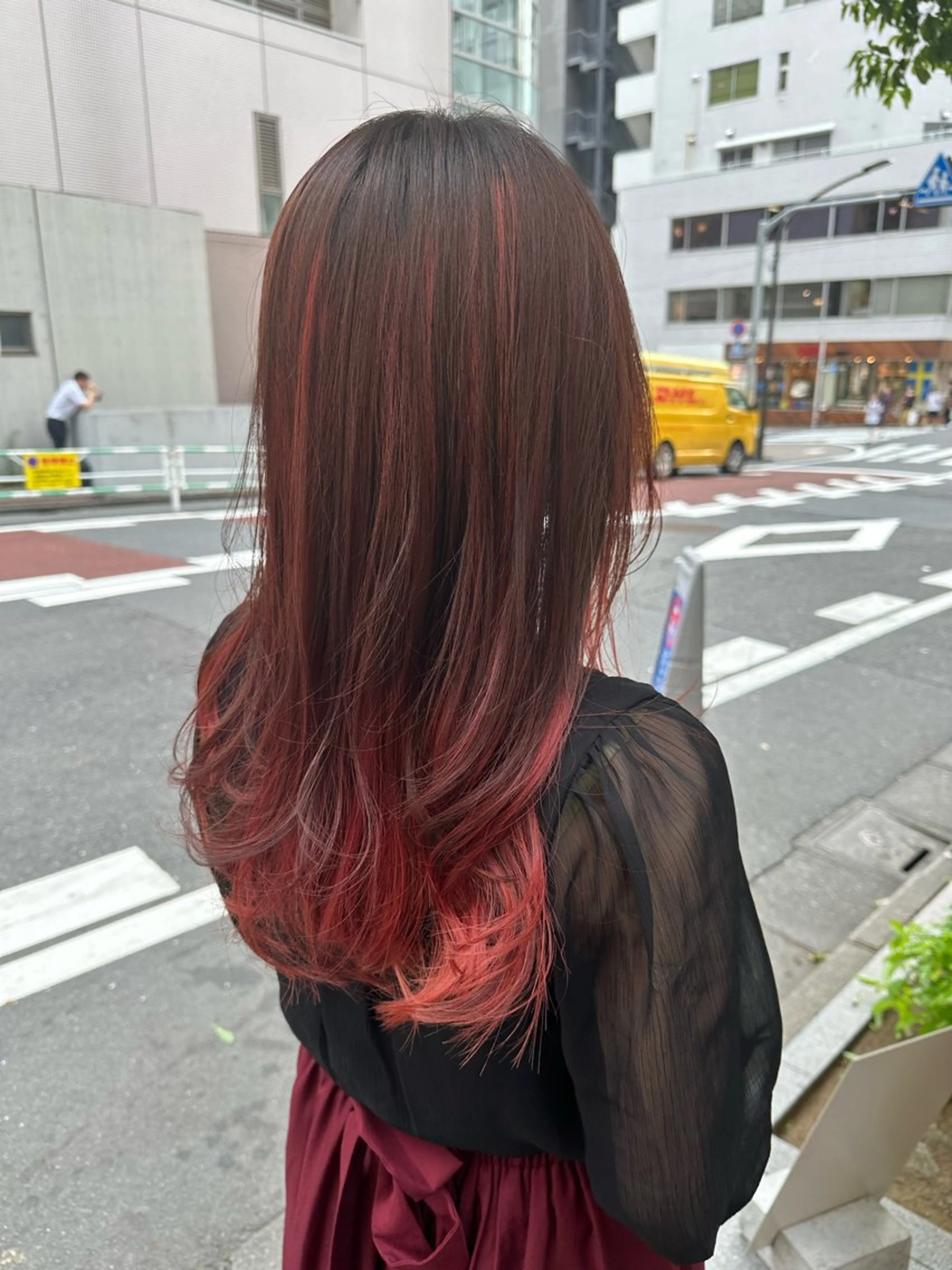ロング カラー ヘアカラー トリートメント 國井 廉のヘアスタイル