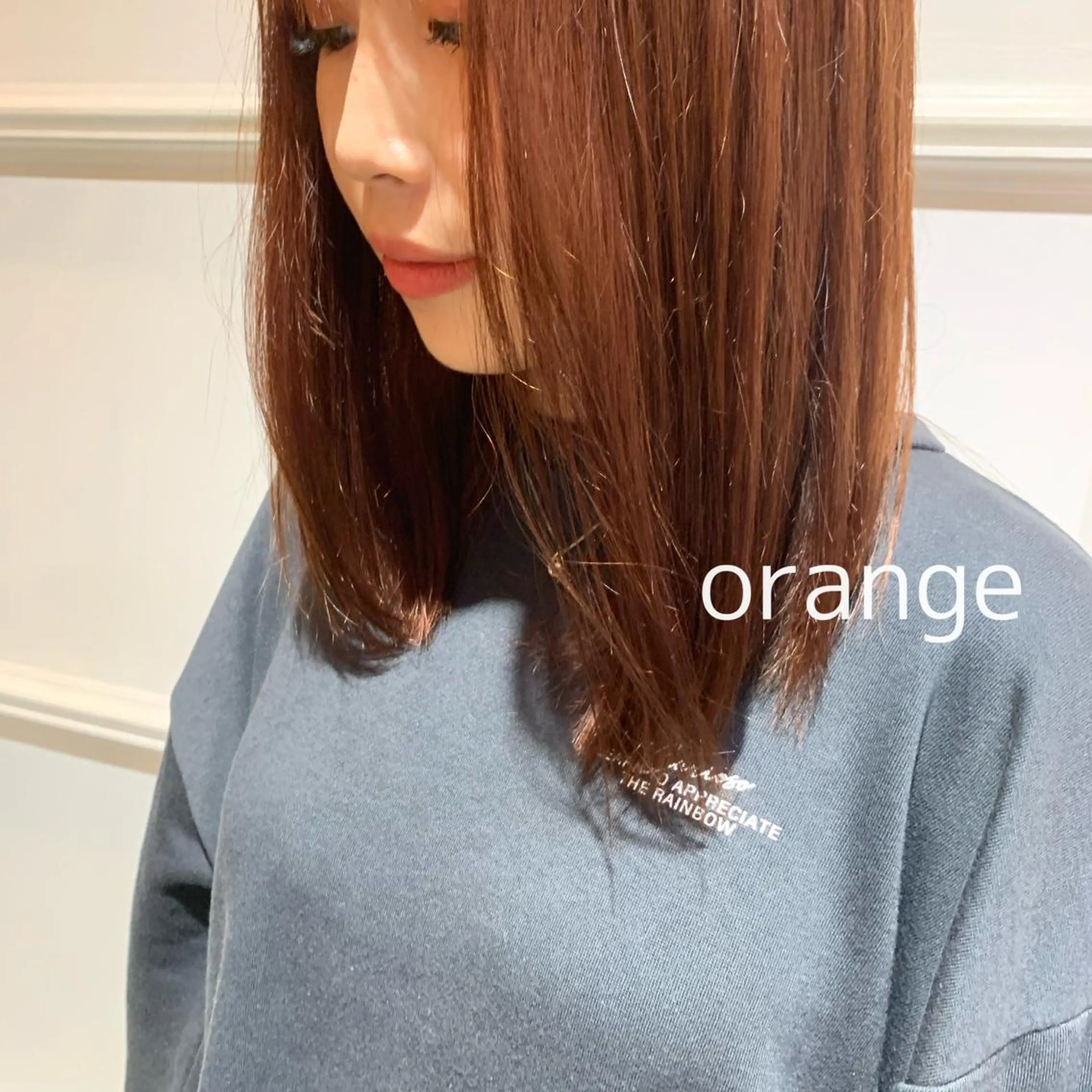 セミロング カラー 髪質改善カラー&TR 縮毛矯正/弱酸性矯正のヘアスタイル