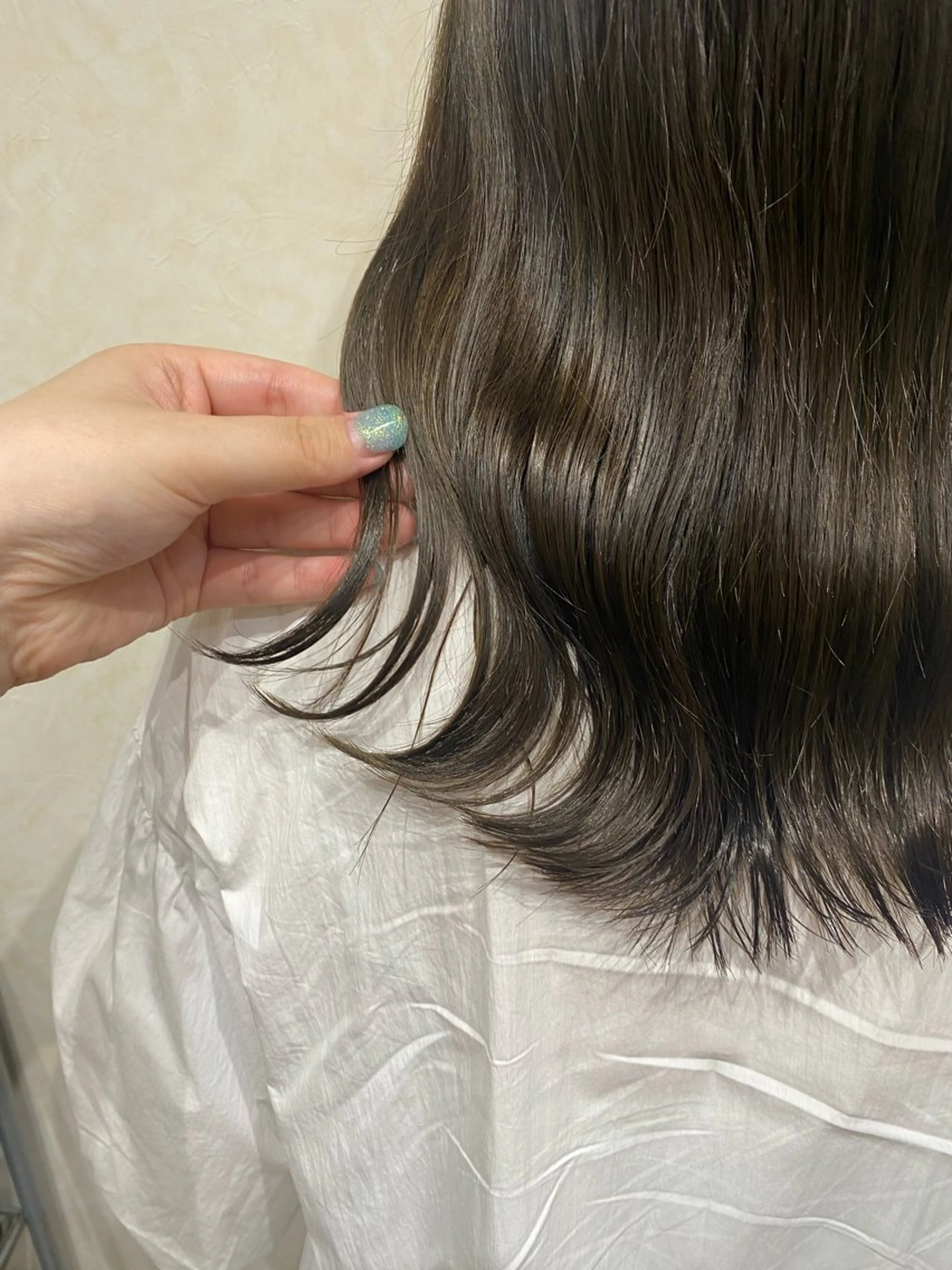 ロング カラー 透明感カラー グレージュ イルミナカラー オリーブカラー 縮毛矯正 カット ヘアカラー トリートメント N°+aero 😊れいか😊のヘアスタイル