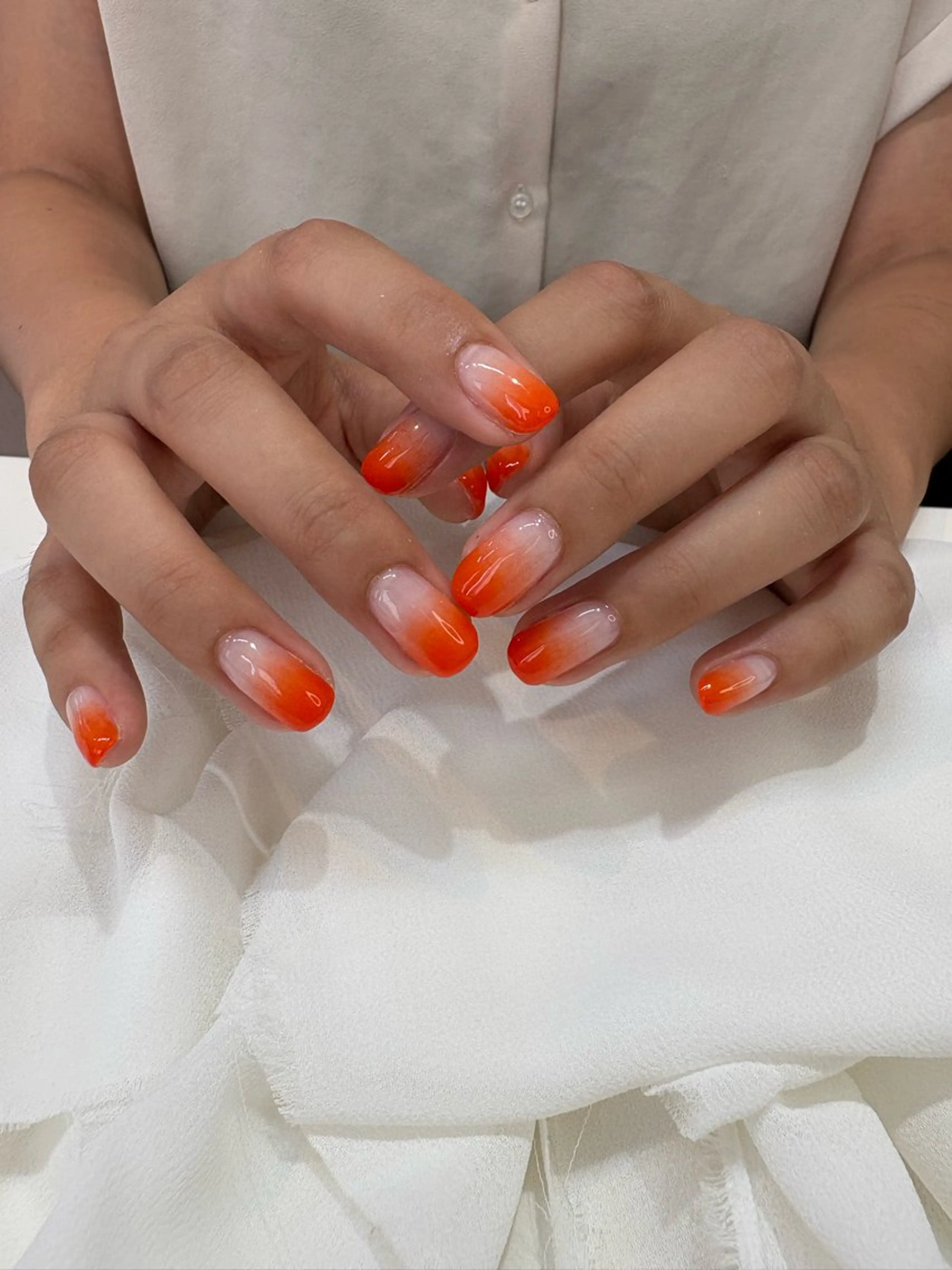 ネイル グラデーション オレンジ ハンドネイル marl -Msisnailsalon-甲子園店【マール】所属・marl あやかのネイルデザイン