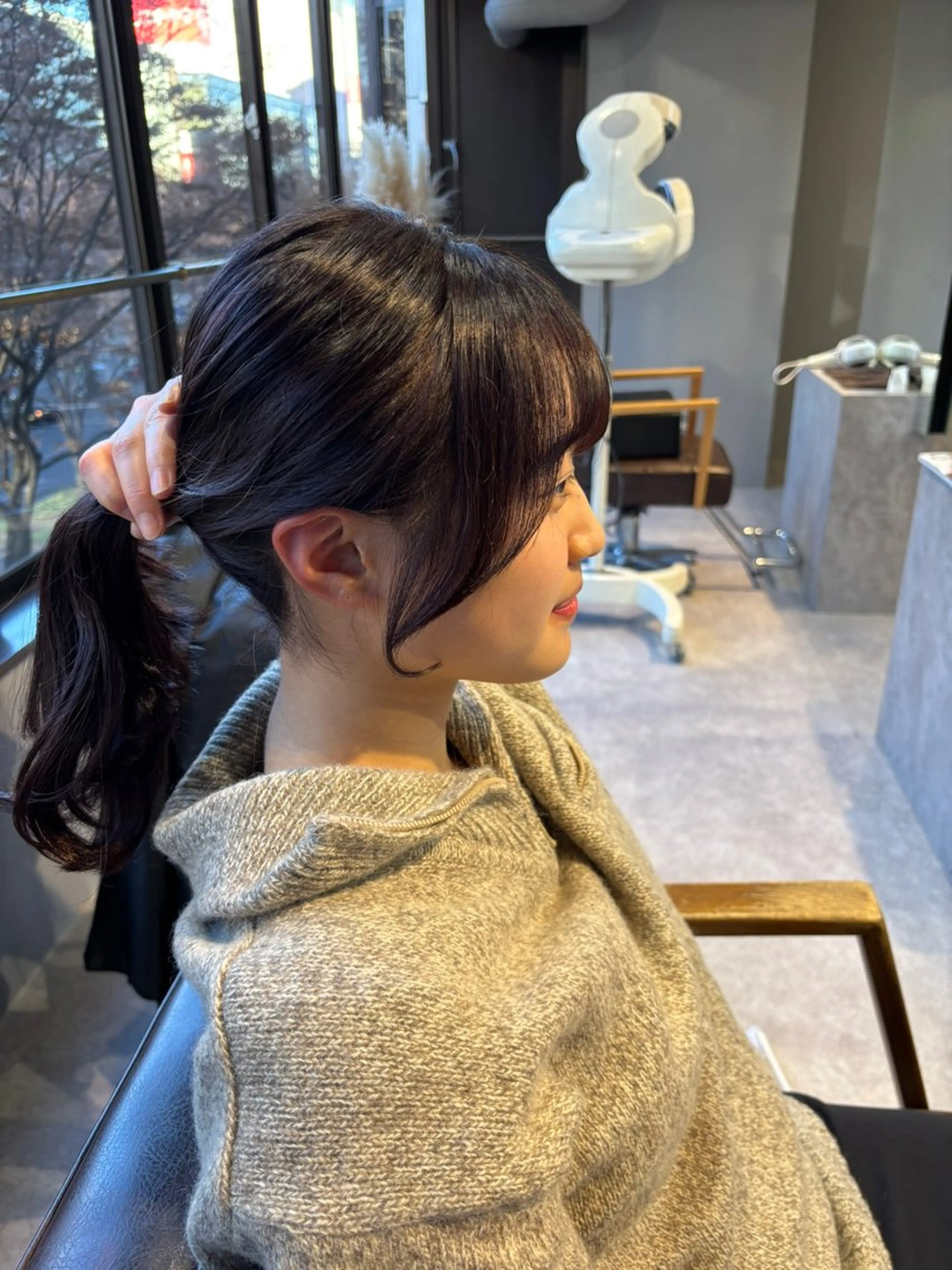 ミディアム 顔周りカット サイドバング カット ヘアカラー Yuuka/ w colorのヘアスタイル